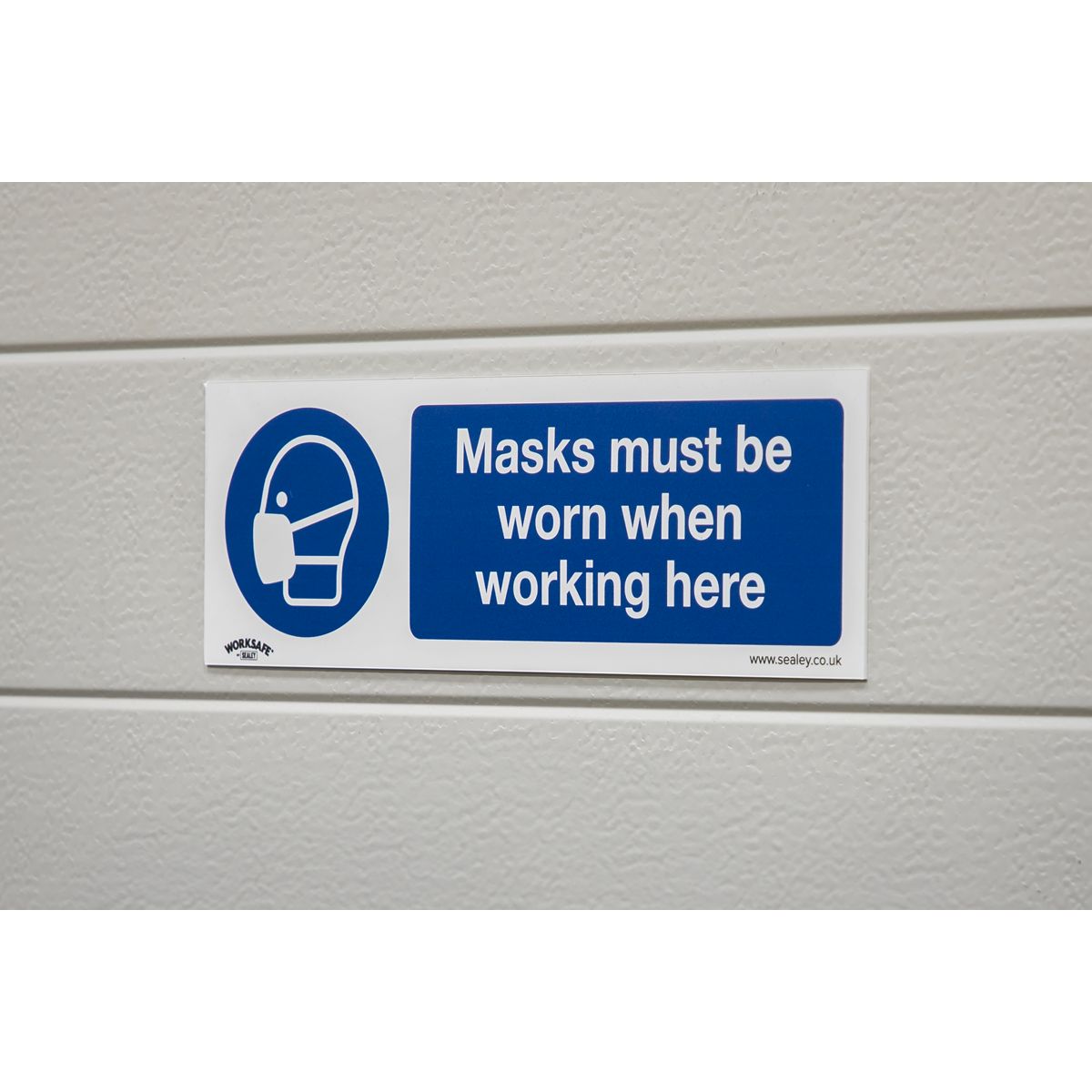 Sealey Worksafe Masks Must Be Worn Safety Sign, Rigid Plastic - Pack of 10 - Image 6
