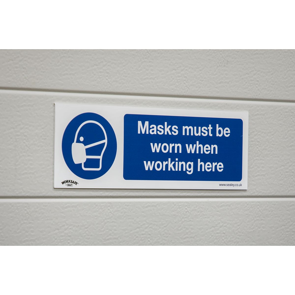 Sealey Worksafe Masks Must Be Worn Safety Sign, Rigid Plastic - Pack of 10 - Image 7