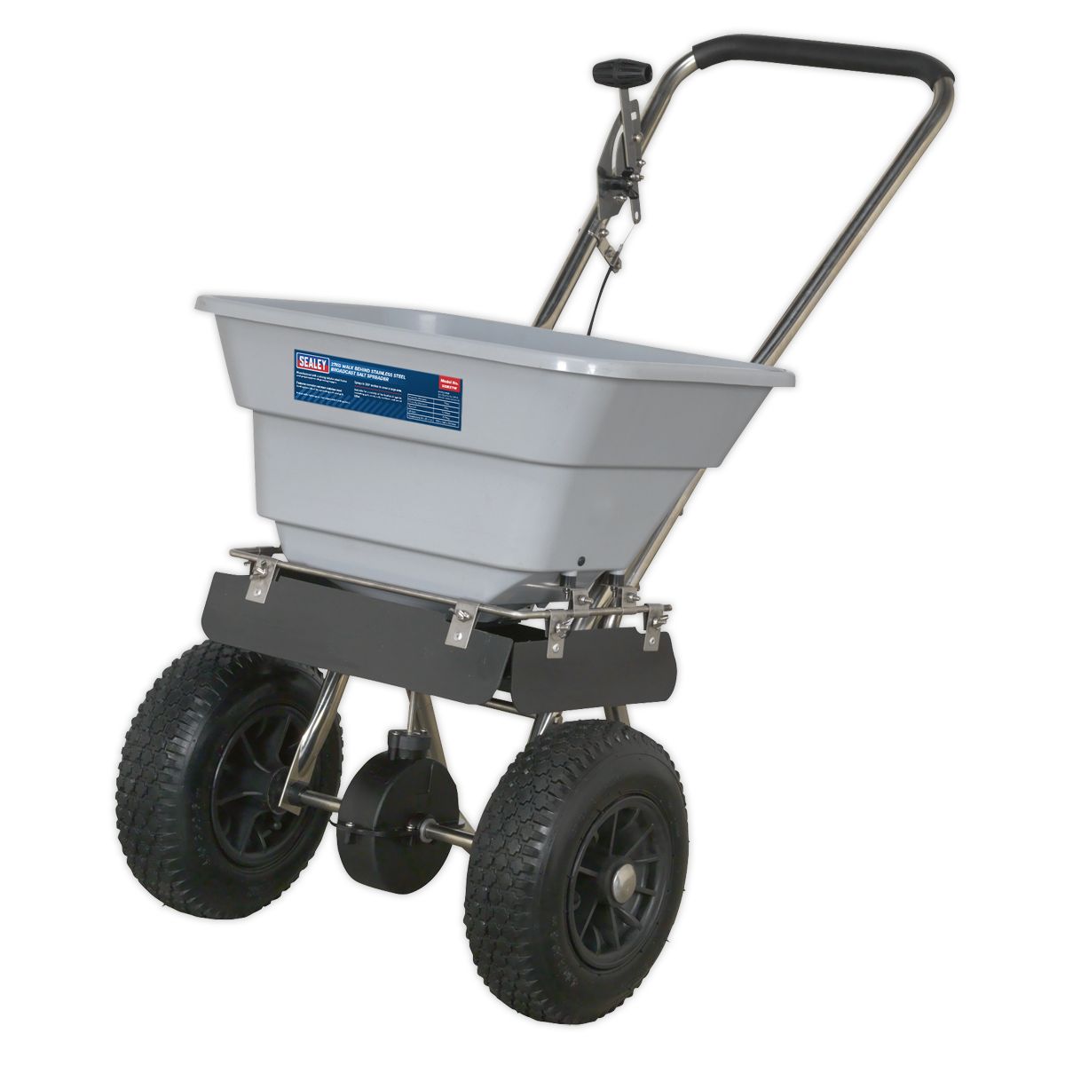 Sealey Stainless Steel Broadcast Salt Spreader 37kg Walk Behind - Image 1