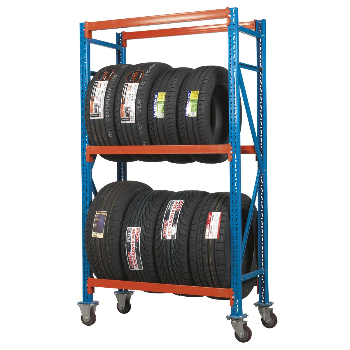 Sealey 2-Level Mobile Tyre Rack 200kg Capacity Per Level - Image 4