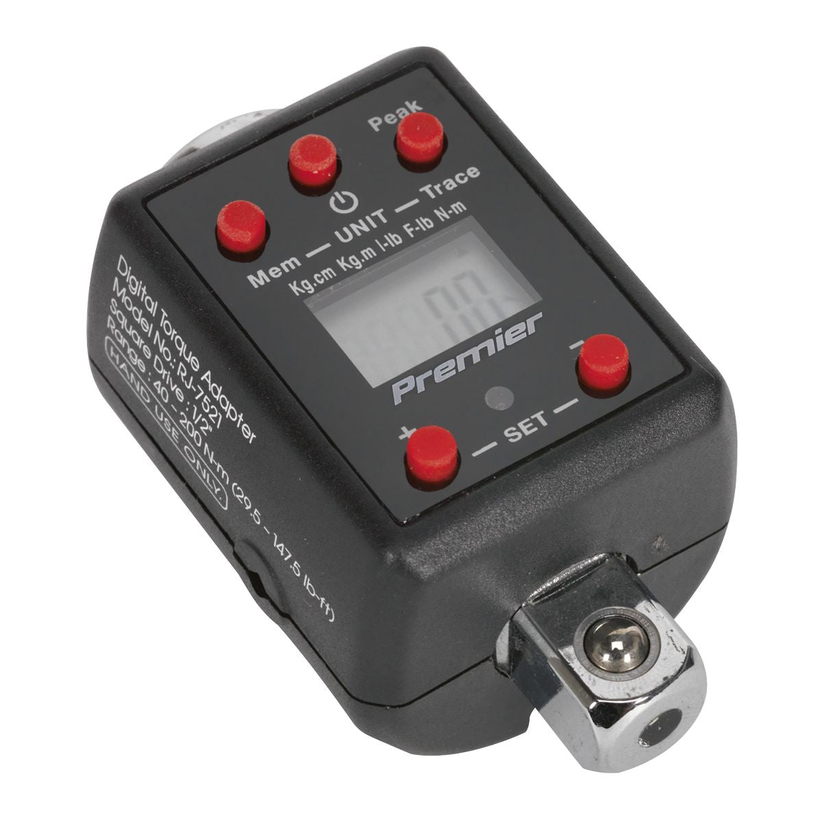 Sealey Premier Digital Torque Adaptor 1/2"Sq Drive 40-200Nm - Image 3