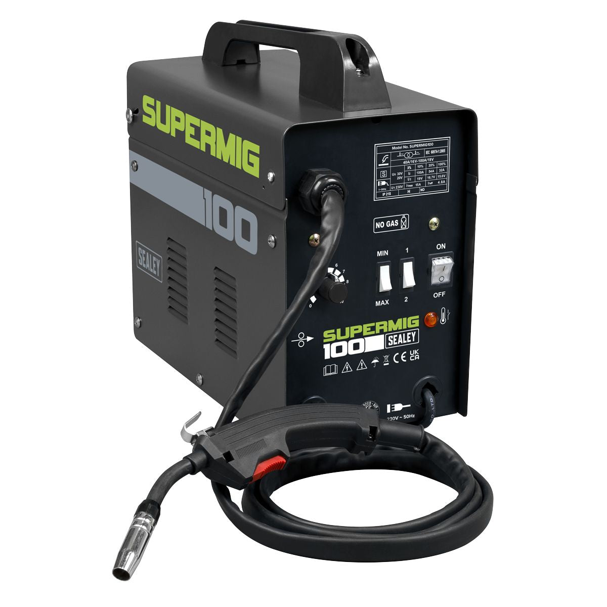 Sealey Gasless MIG Welder 100A 230V - Image 7