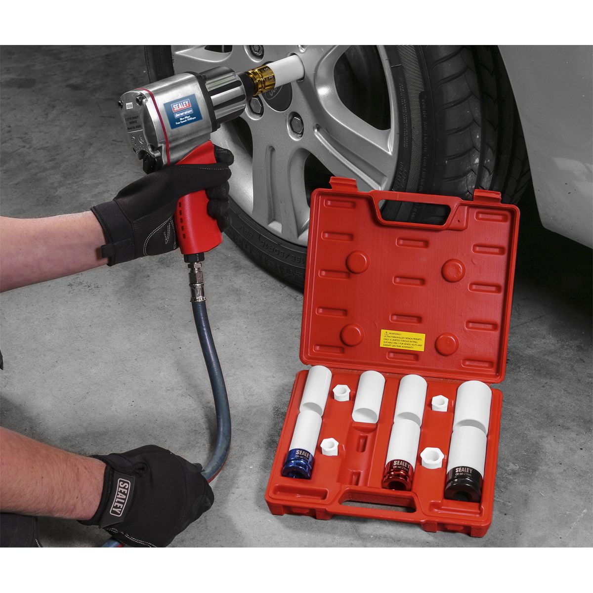 Sealey Alloy Wheel Impact Socket Set 1/2"Sq Drive 4pc - Image 7