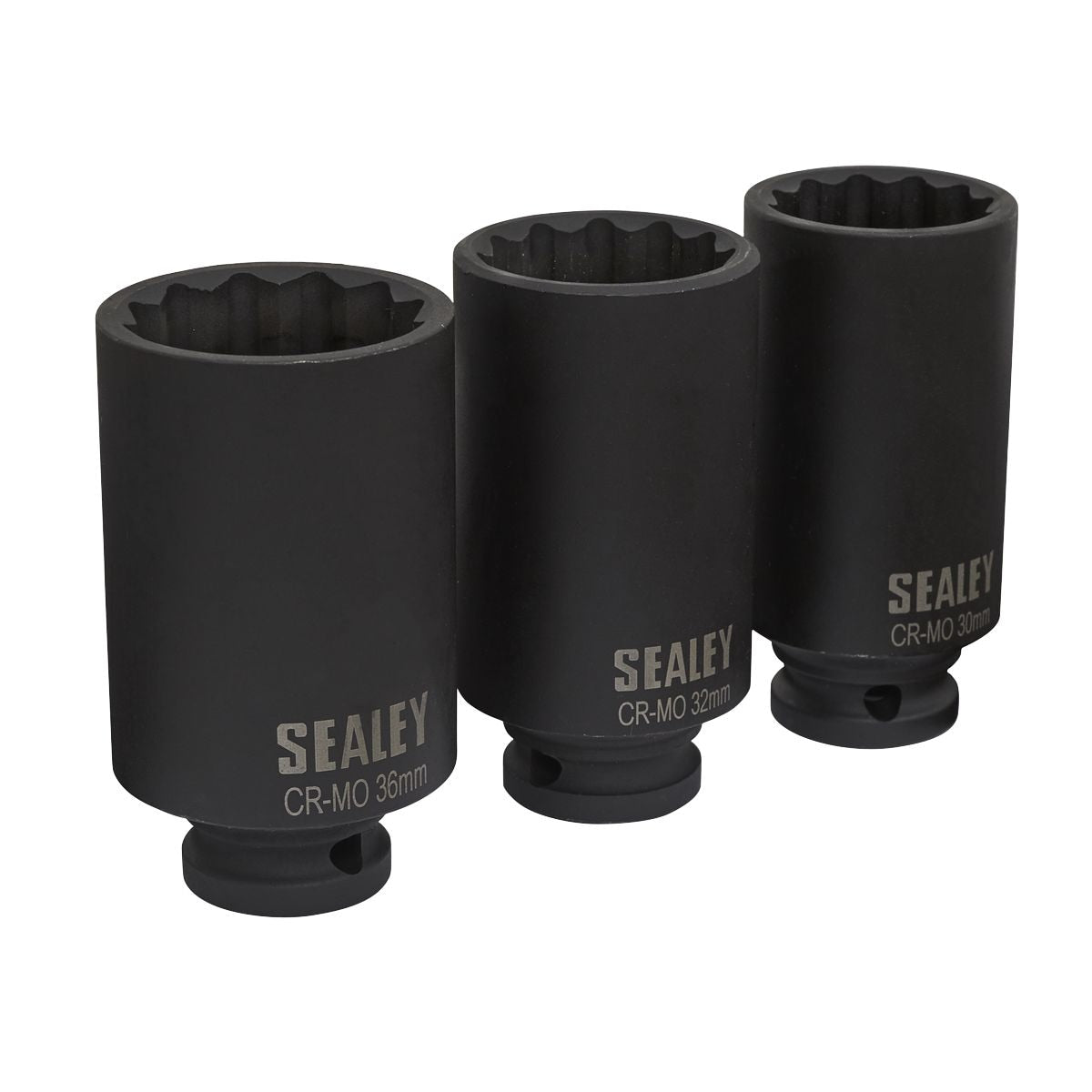 Sealey Impact Hub Nut Socket Set 1/2"Sq Drive 12-Point 3pc - Image 1