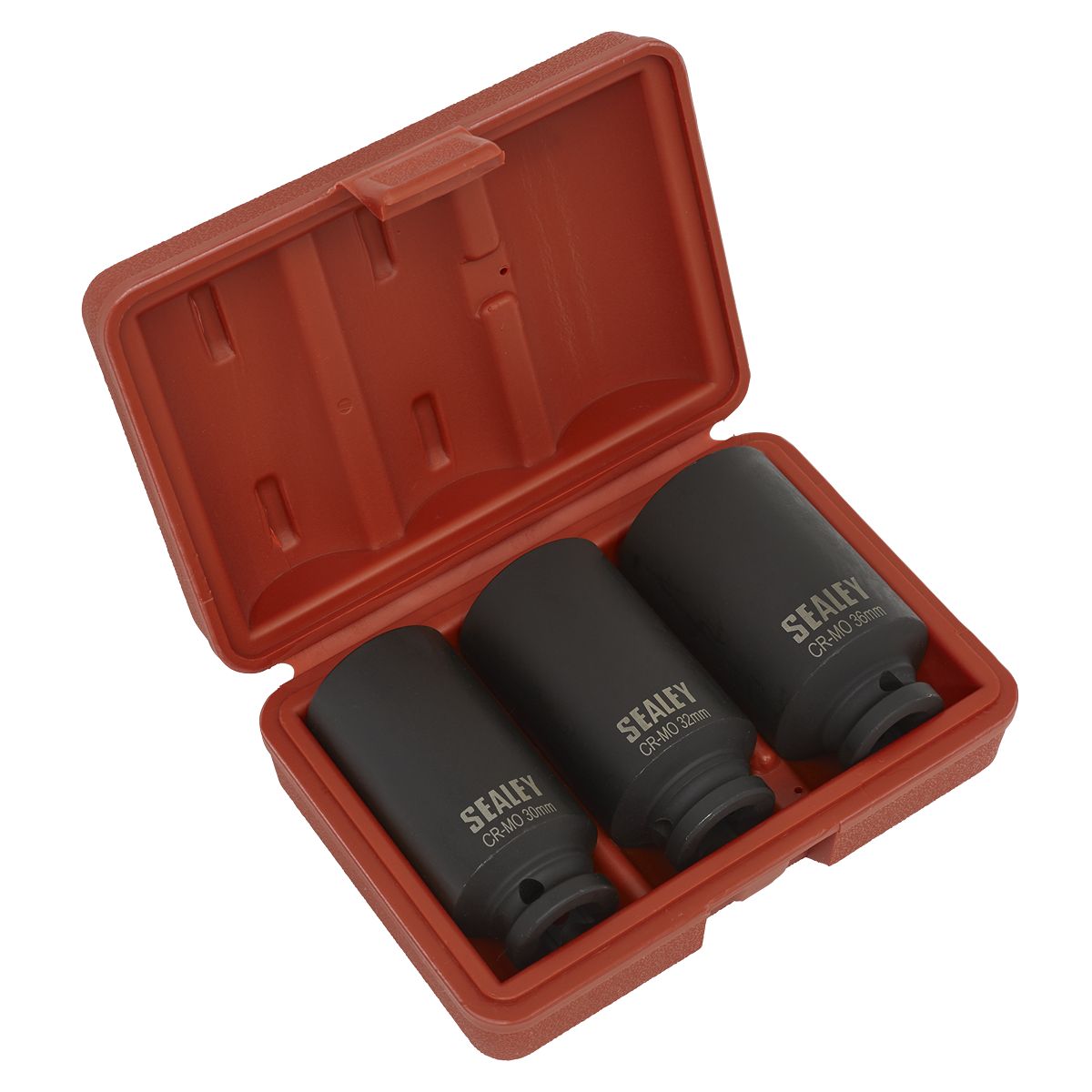 Sealey Impact Hub Nut Socket Set 1/2"Sq Drive 12-Point 3pc - Image 2