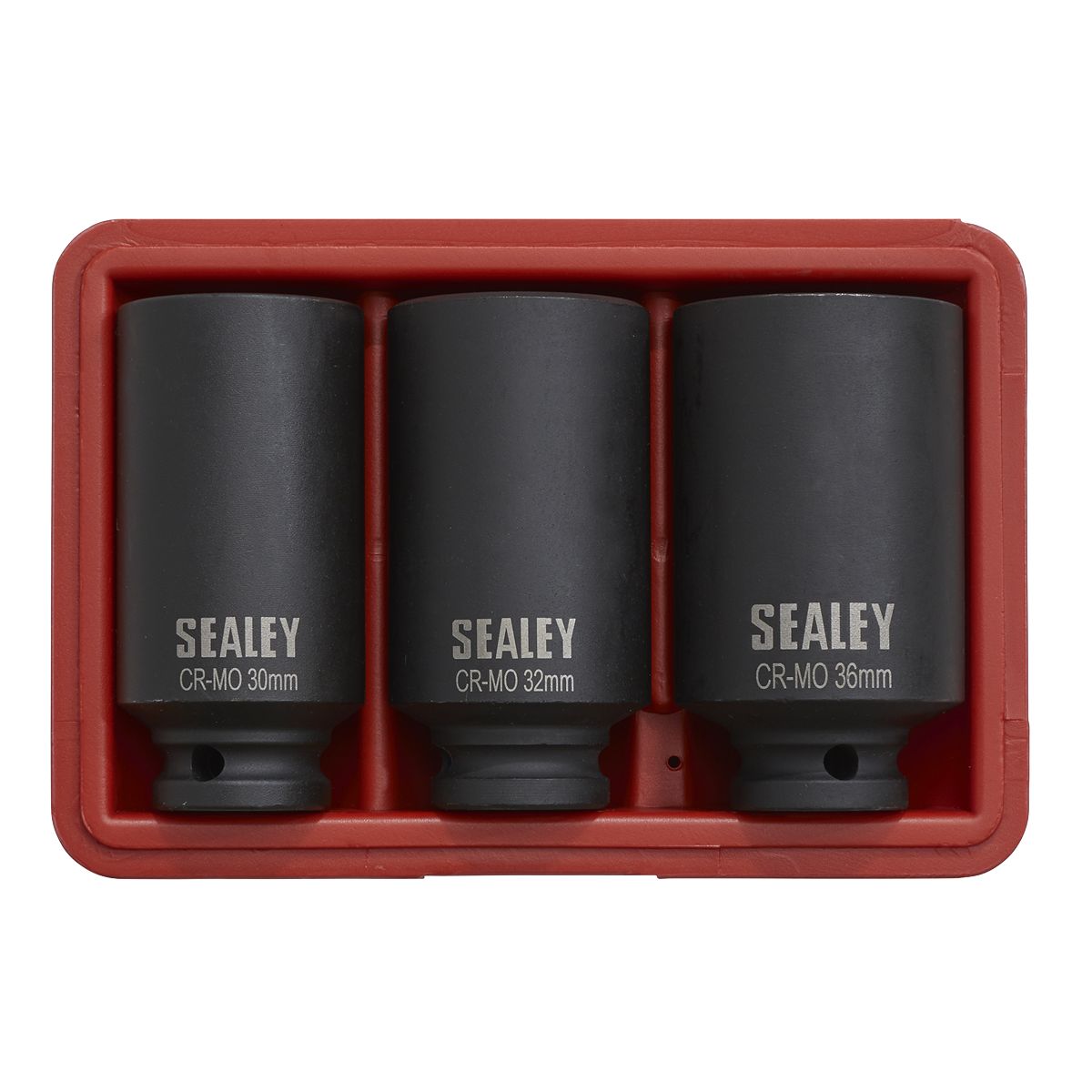 Sealey Impact Hub Nut Socket Set 1/2"Sq Drive 12-Point 3pc - Image 5