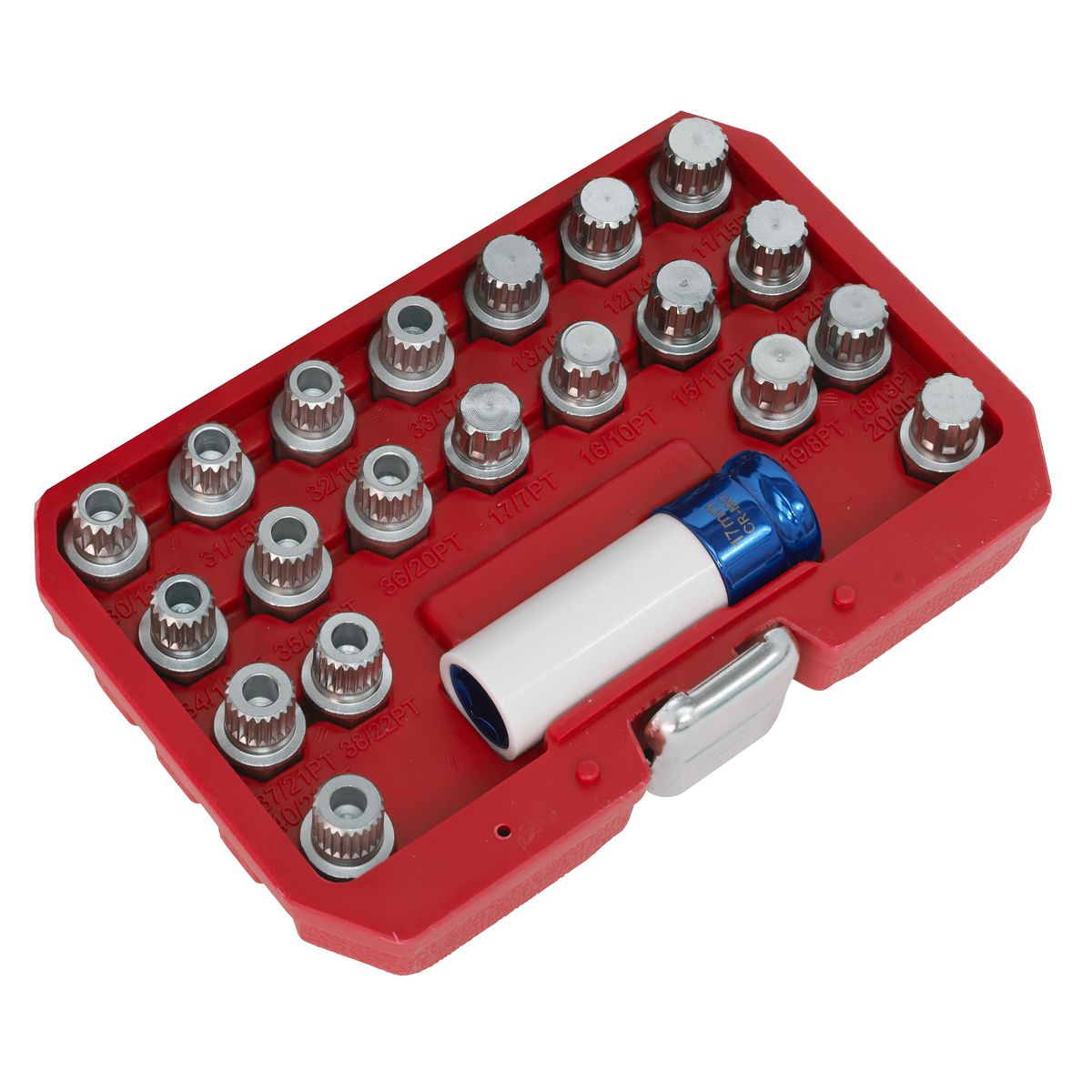 Sealey Locking Wheel Nut Key Set for BMW & Mini 21pc - Image 6