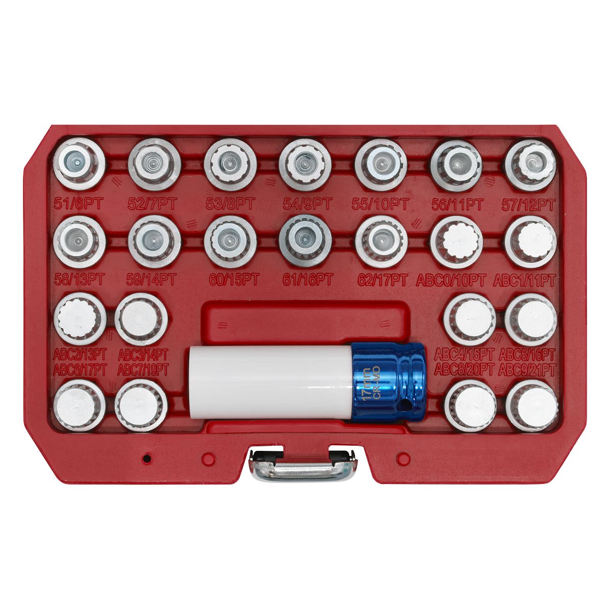 Sealey Locking Wheel Nut Key Set for VAG 23pc - Image 3