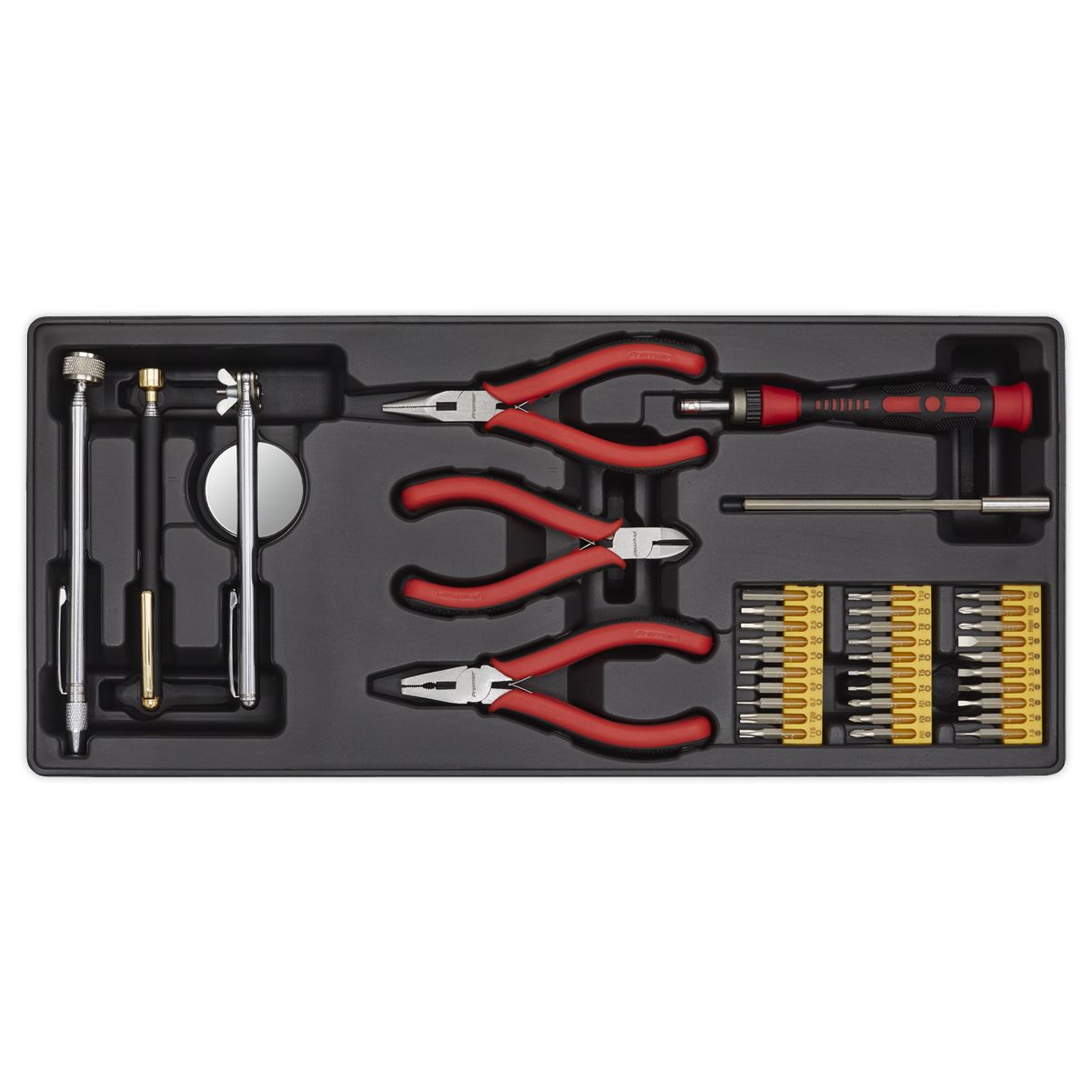Sealey Premier Precision & Pick-Up Tool Set with Tool Tray 38pc - Image 1