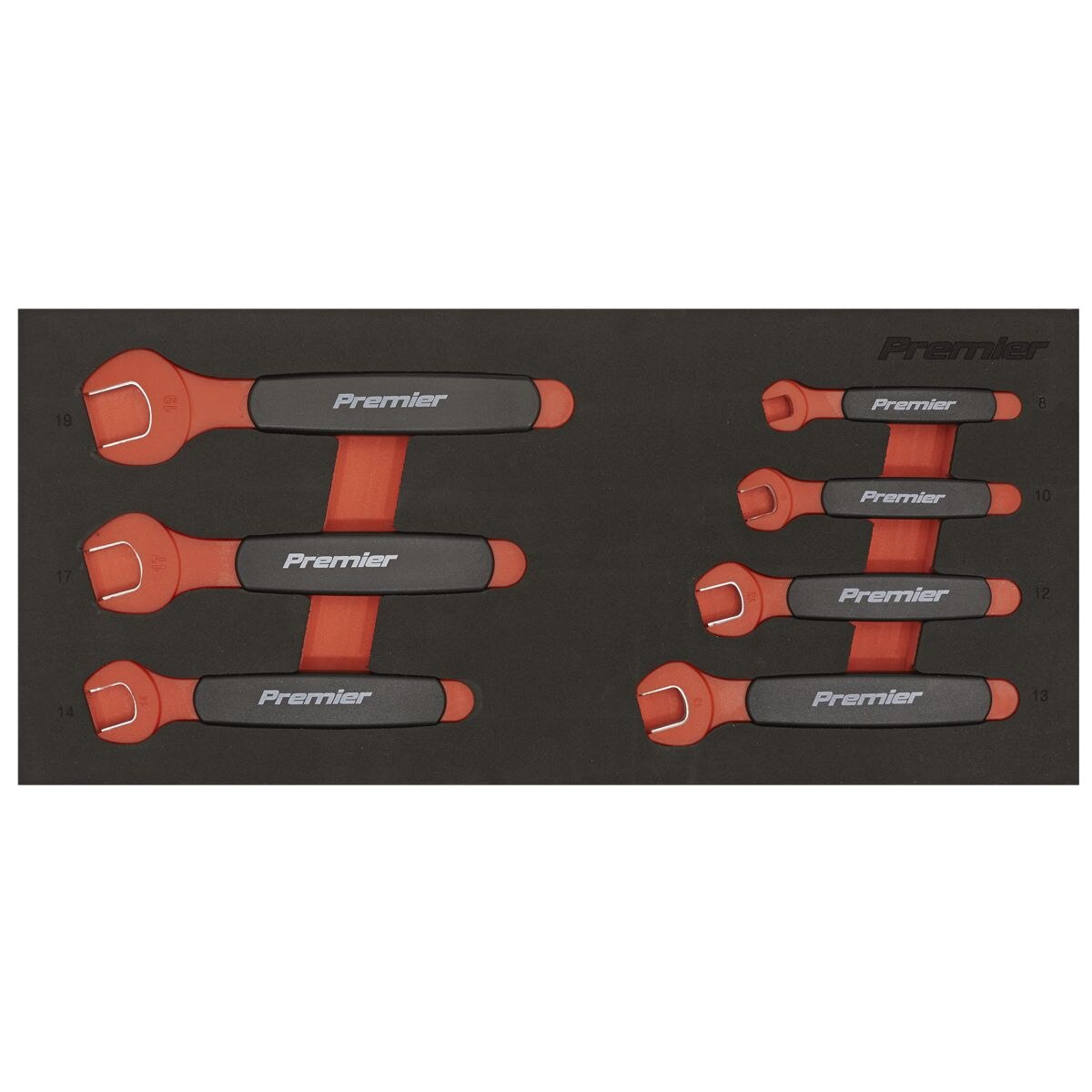 Sealey Premier Insulated Open-End Spanner Set with Tool Tray 7pc - VDE Approved - Image 8