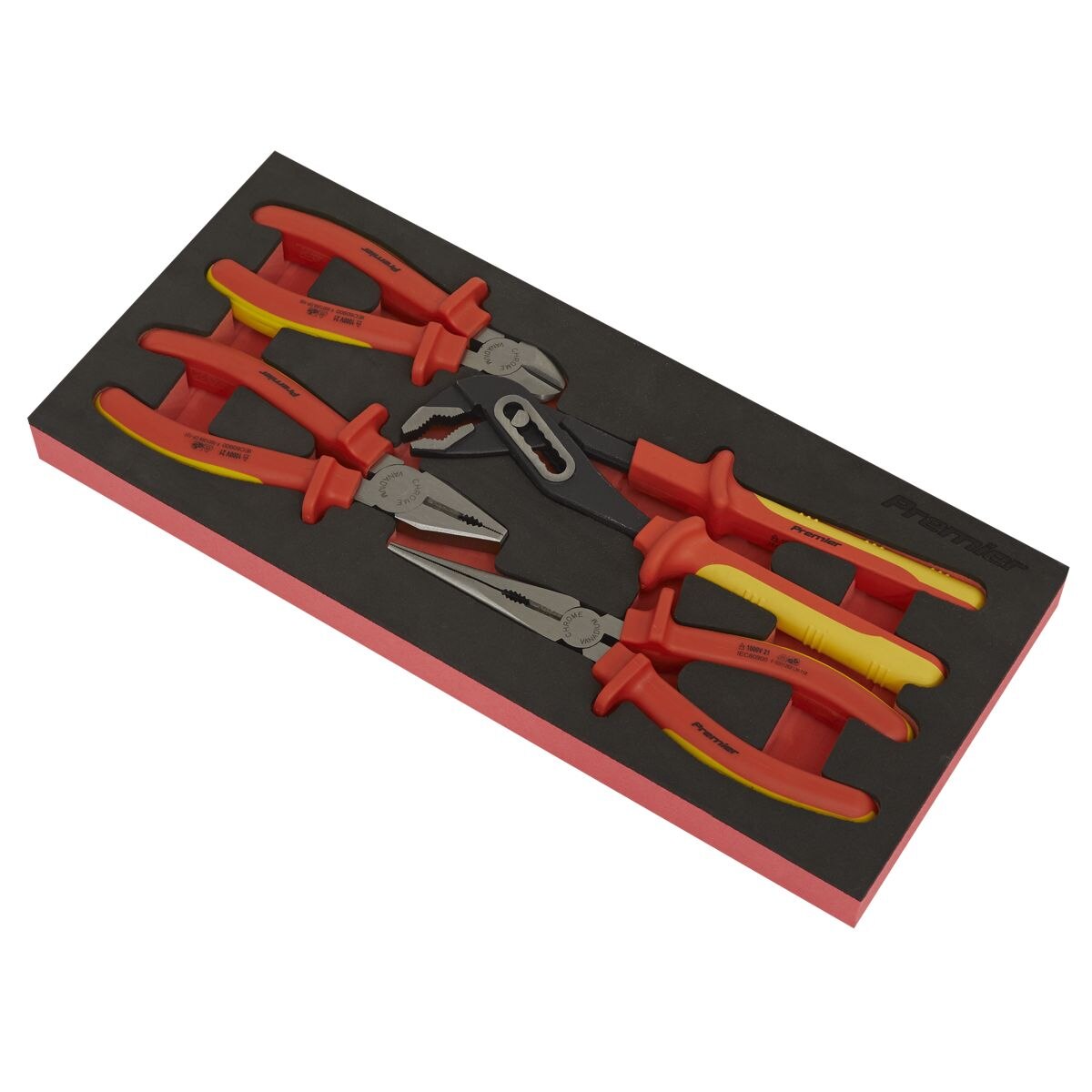 Sealey Premier Insulated Pliers Set with Tool Tray 4pc - VDE Approved - Image 7