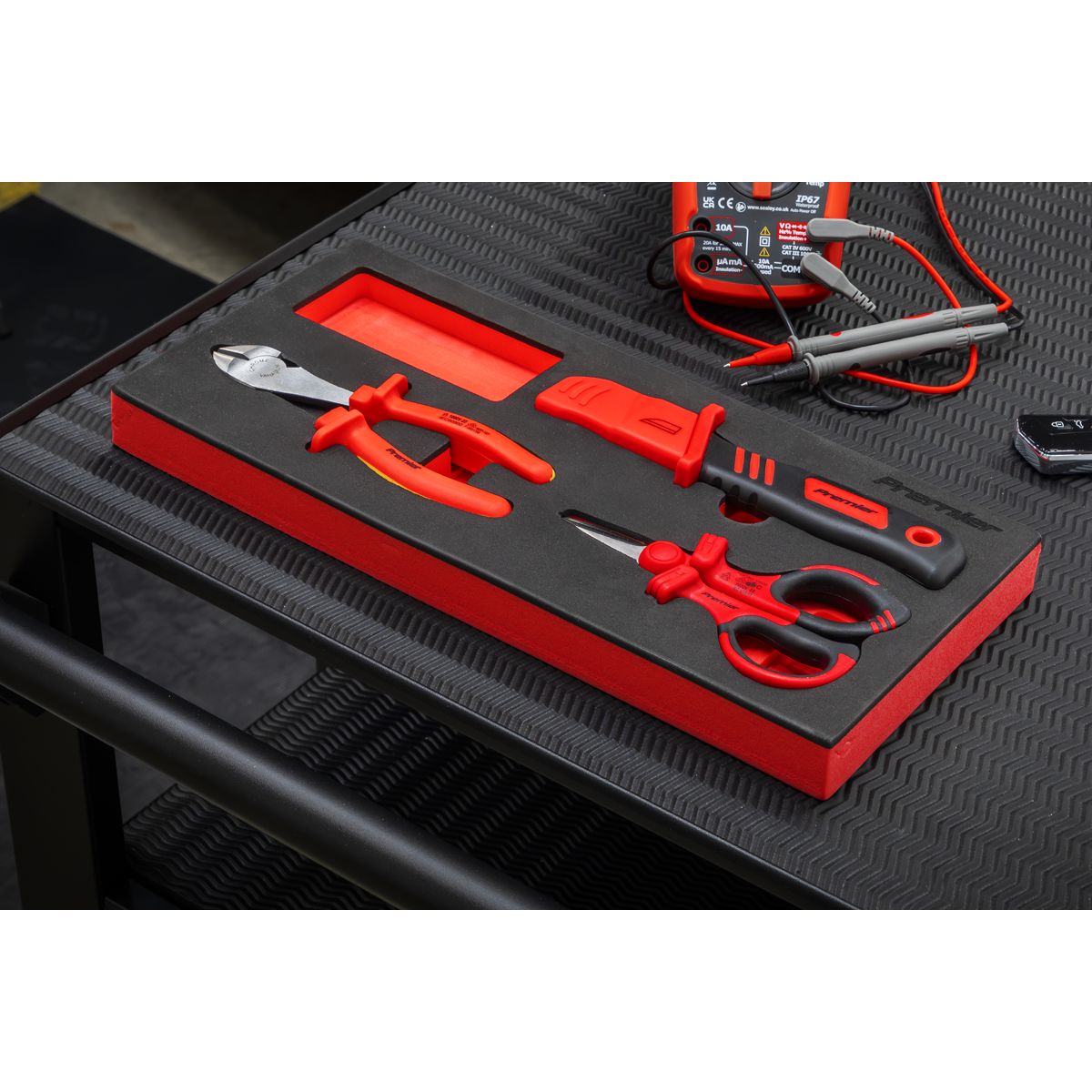Sealey Premier Insulated Cutting Set with Tool Tray 3pc - VDE Approved - Image 4