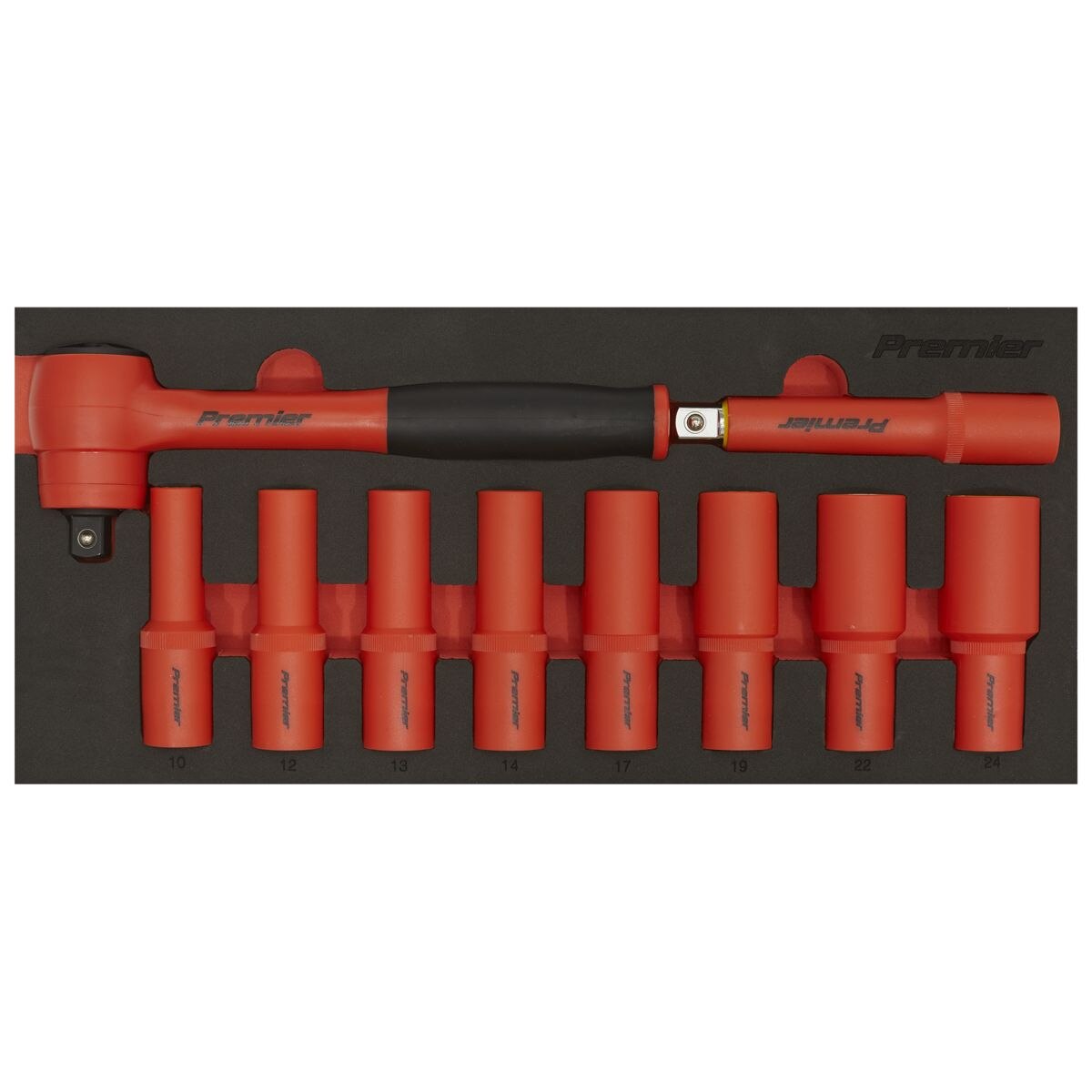 Sealey Premier Insulated Socket Set with Tool Tray 1/2"Sq Drive 10pc - VDE Approved - Image 8