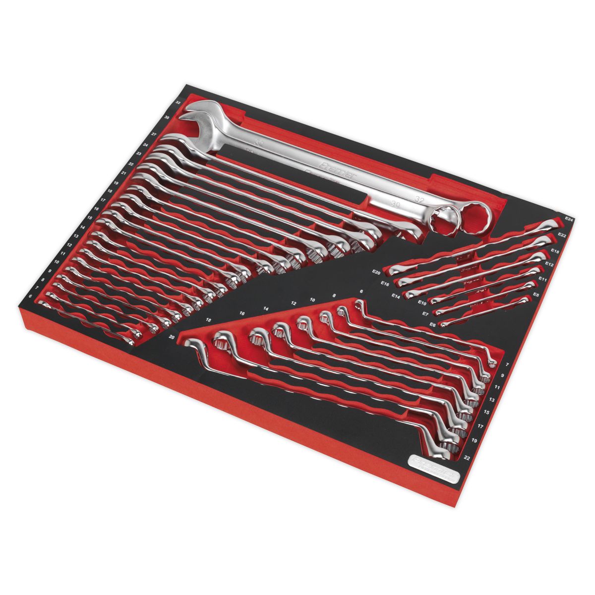 Sealey Premier Platinum Spanner Set with Tool Tray 35pc - Image 2