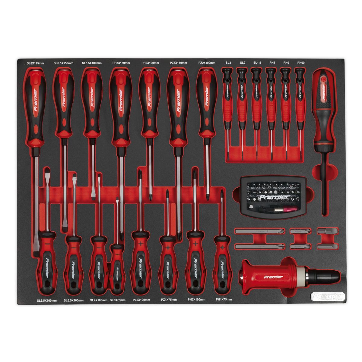 Sealey Premier Platinum Screwdriver Set with Tool Tray 72pc - Image 3