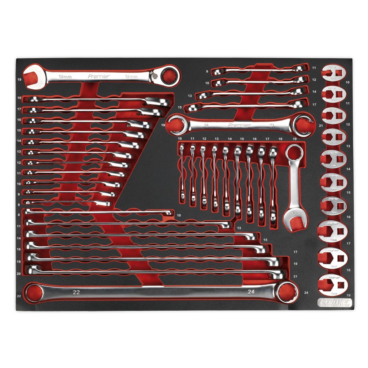 Sealey Premier Platinum Specialised Spanner Set with Tool Tray 44pc - Image 3