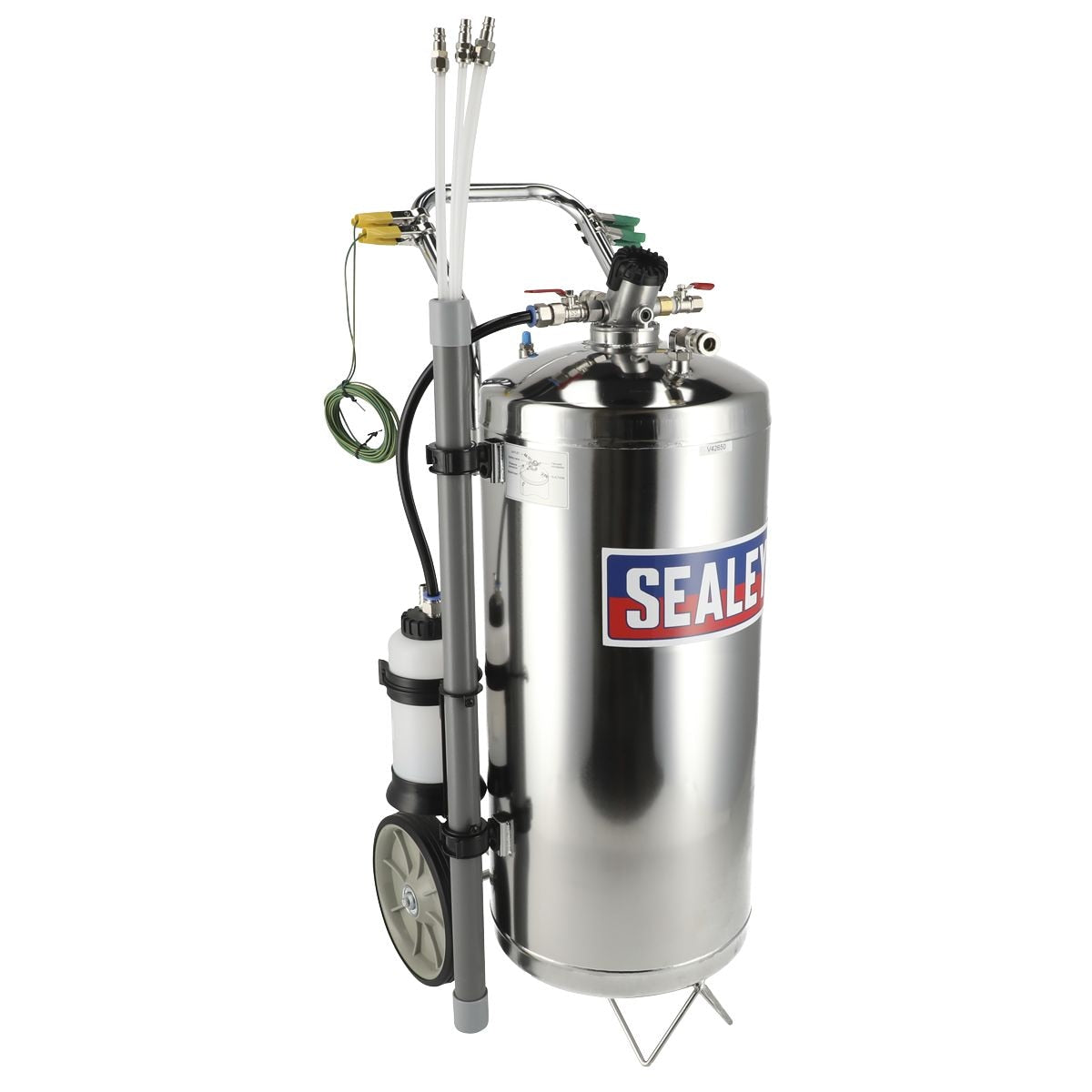 Sealey Air Operated Stainless Steel Fuel Drainer 40L - Image 1