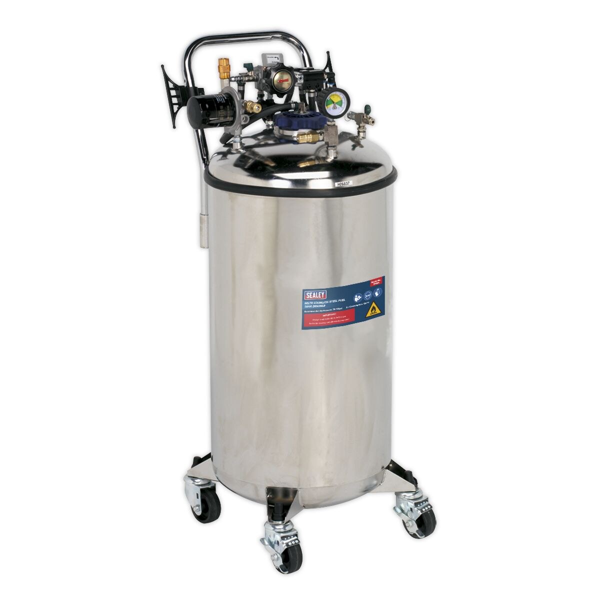 Sealey Stainless Steel Fuel Tank Drainer 90L - Image 3