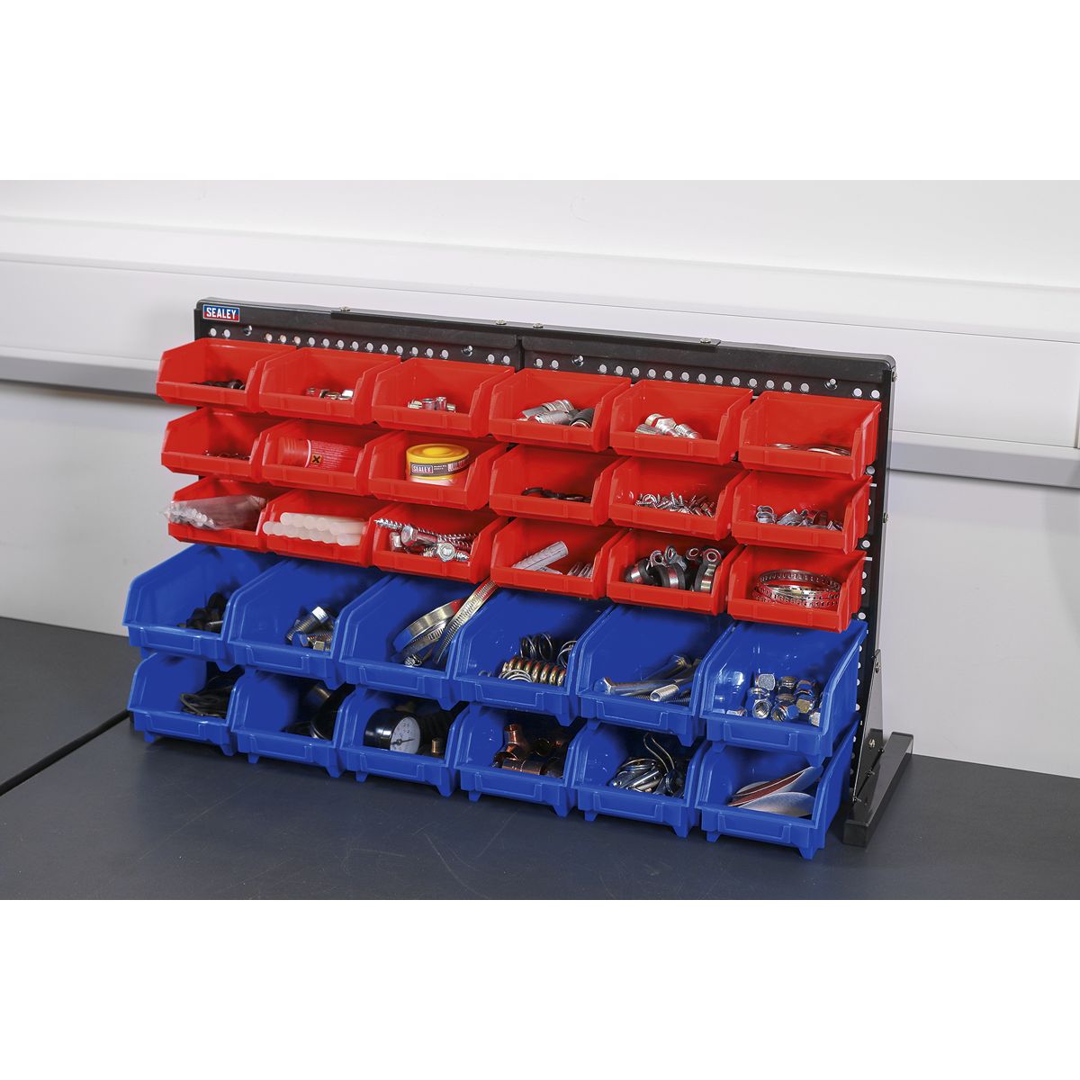 Sealey Bench Mounting Bin Storage System with 30 Bins - Image 6