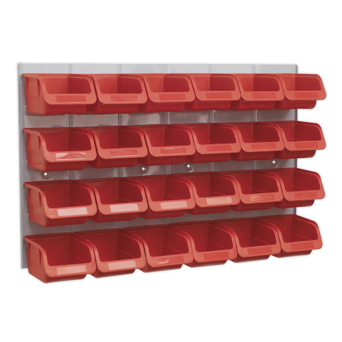 Sealey Bin & Panel Combination 24 Bins - Red - Image 1