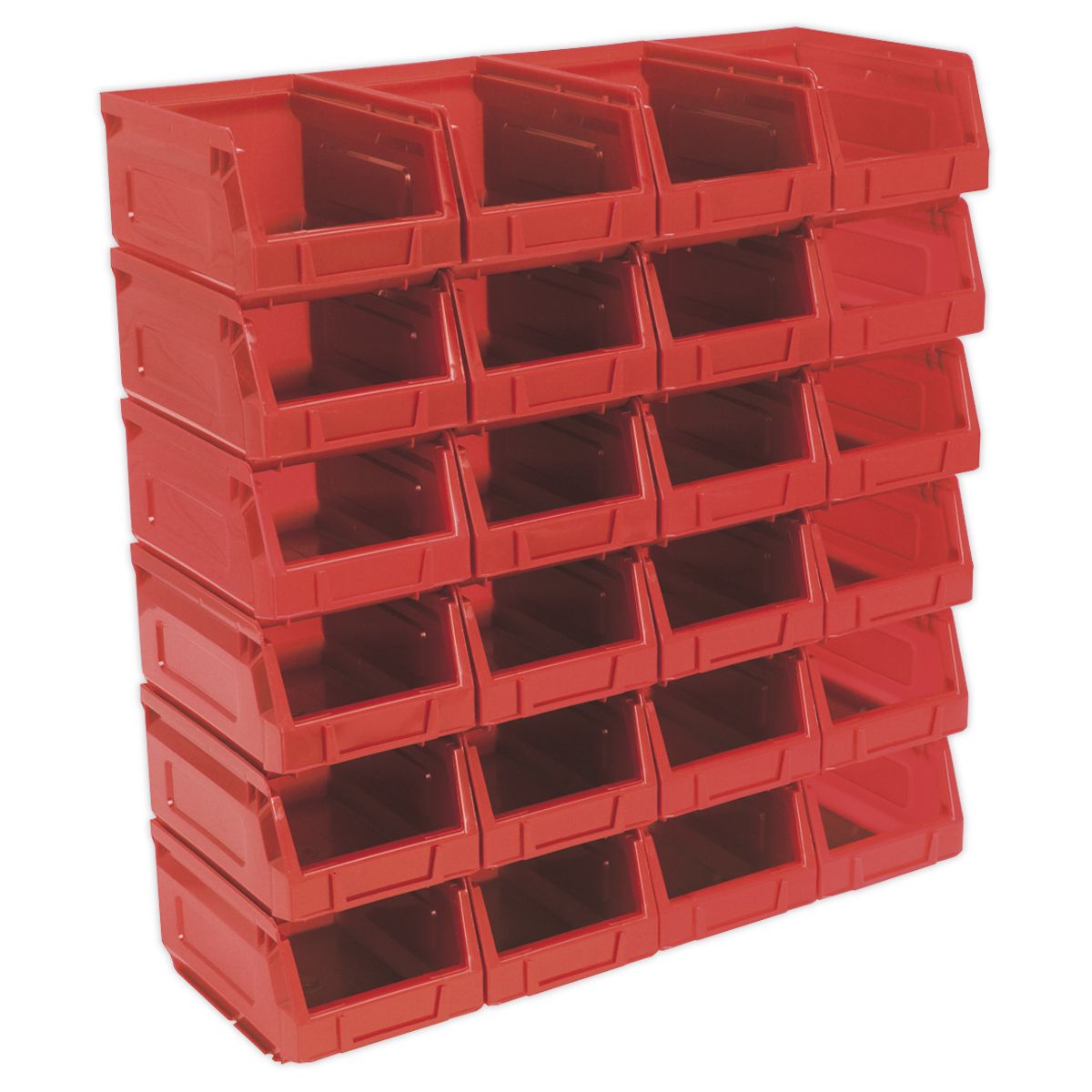 Sealey Plastic Storage Bin 105 x 165 x 85mm, Red - Pack of 24 - Image 1