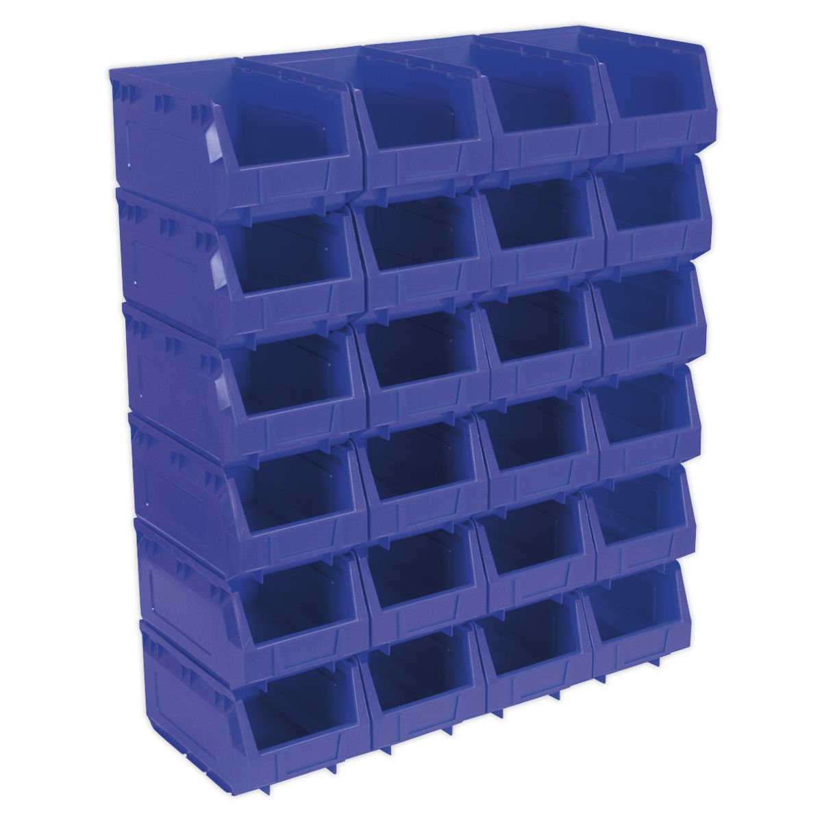 Sealey Plastic Storage Bin 150 x 240 x 130mm, Blue - Pack of 24 - Image 1