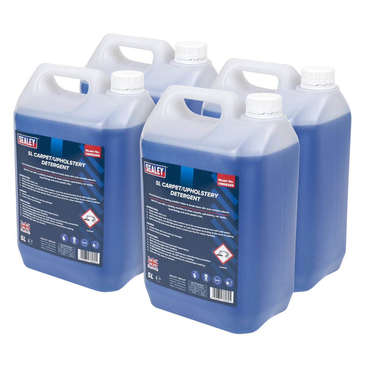 Sealey Carpet/Upholstery Detergent 5L - Pack of 4 VMR925