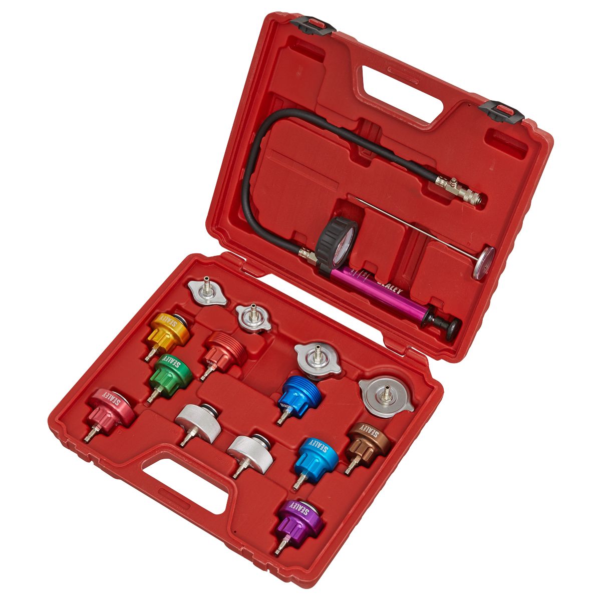Sealey Cooling System Pressure Test Kit 16pc - Image 2