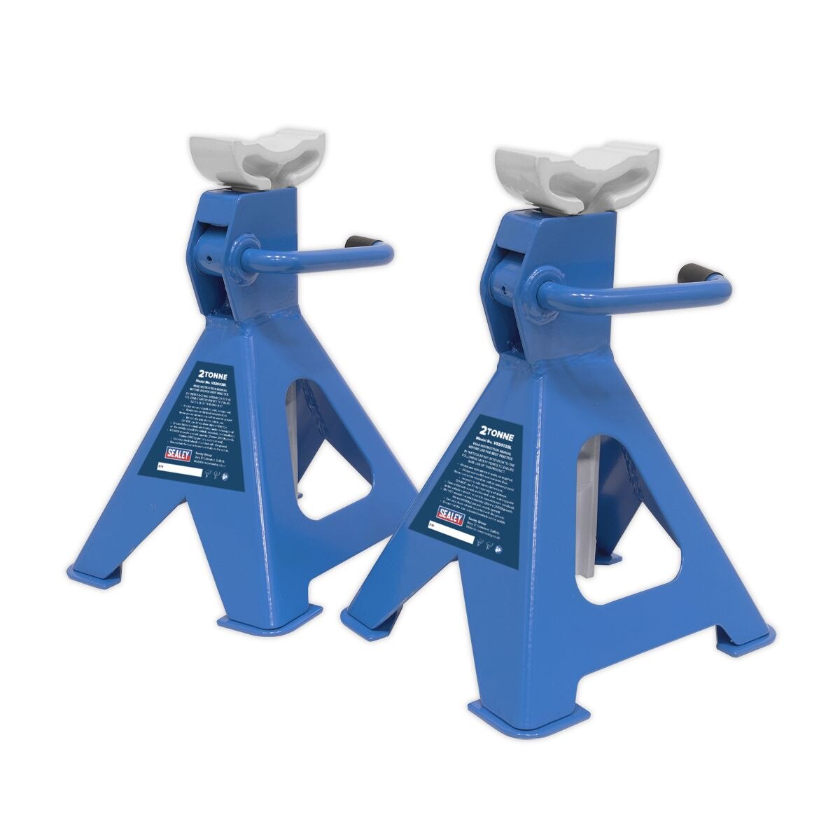 Sealey Ratchet Type Axle Stands (Pair) 2 Tonne Capacity per Stand - Blue - Image 3