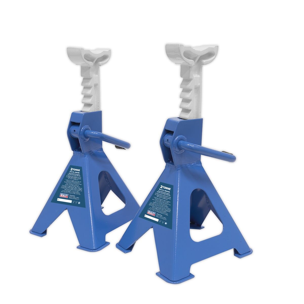 Sealey Ratchet Type Axle Stands (Pair) 2 Tonne Capacity per Stand - Blue - Image 4