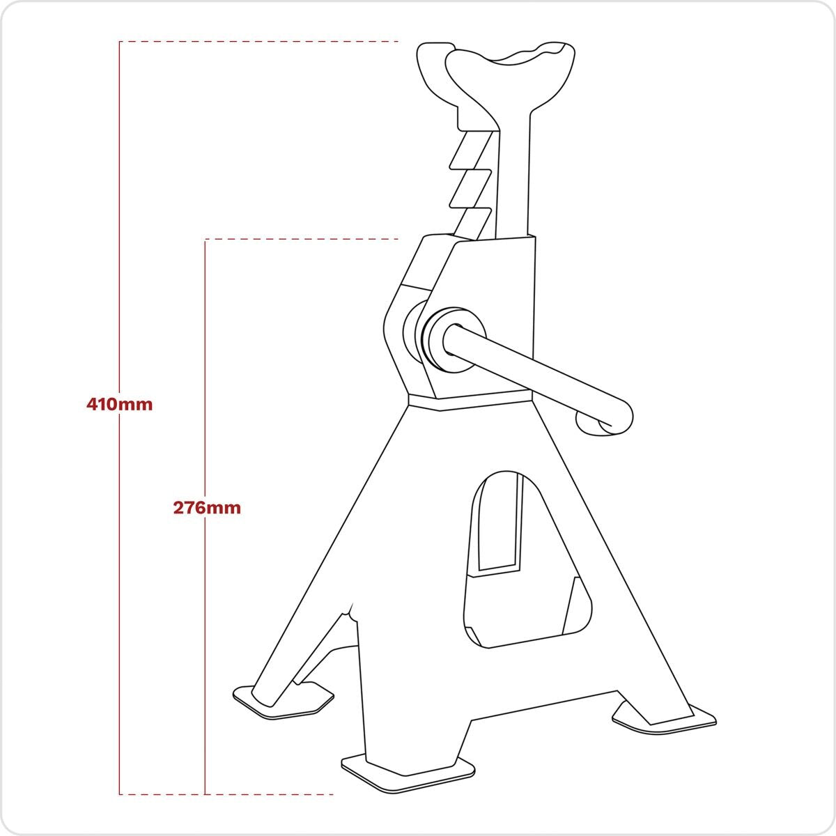 Sealey Ratchet Type Axle Stands (Pair) 2 Tonne Capacity per Stand - Blue - Image 6