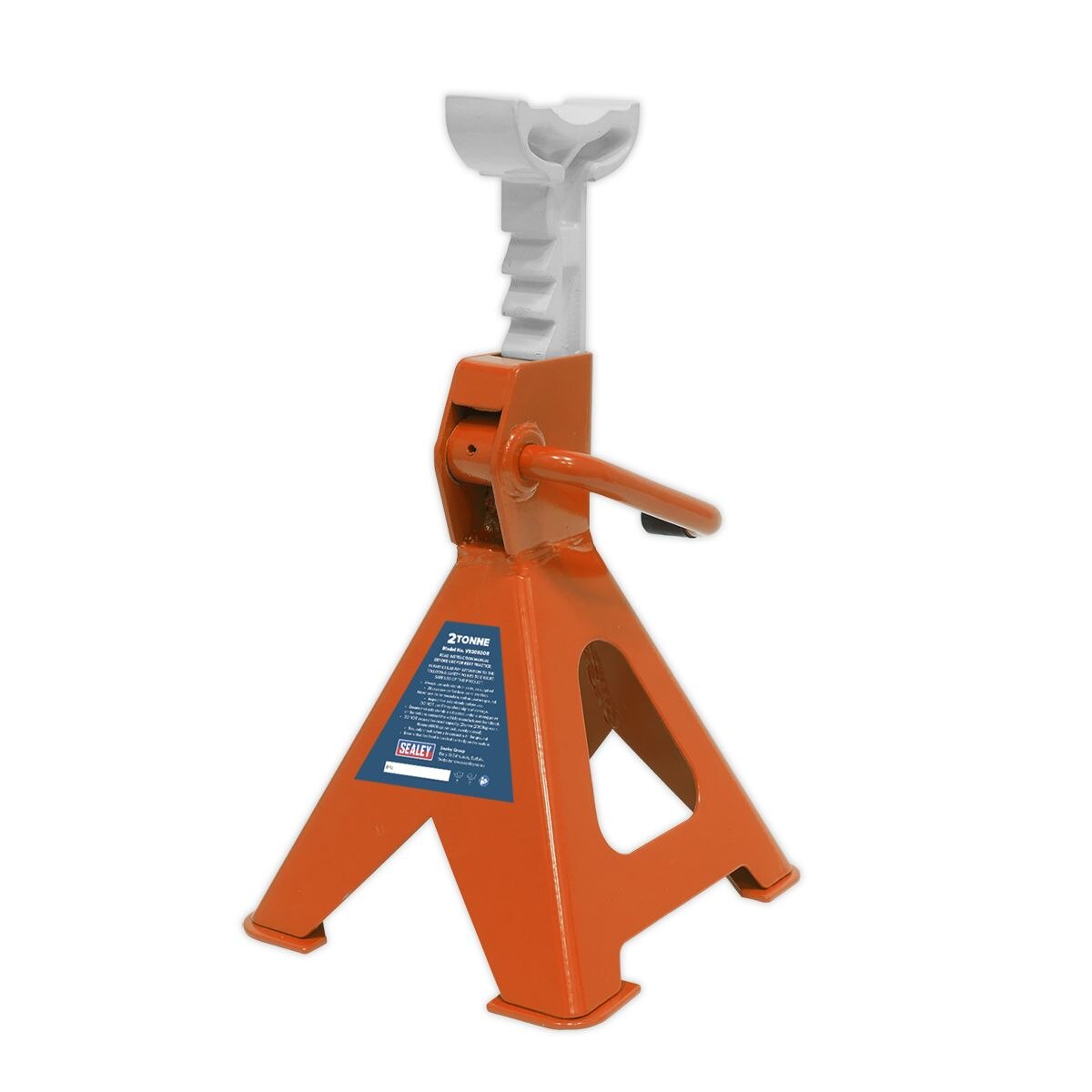 Sealey Ratchet Type Axle Stands (Pair) 2 Tonne Capacity per Stand - Orange - Image 5