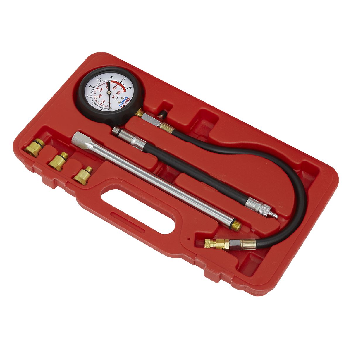 Sealey Petrol Compression Tester Deluxe Kit 6pc - Image 5
