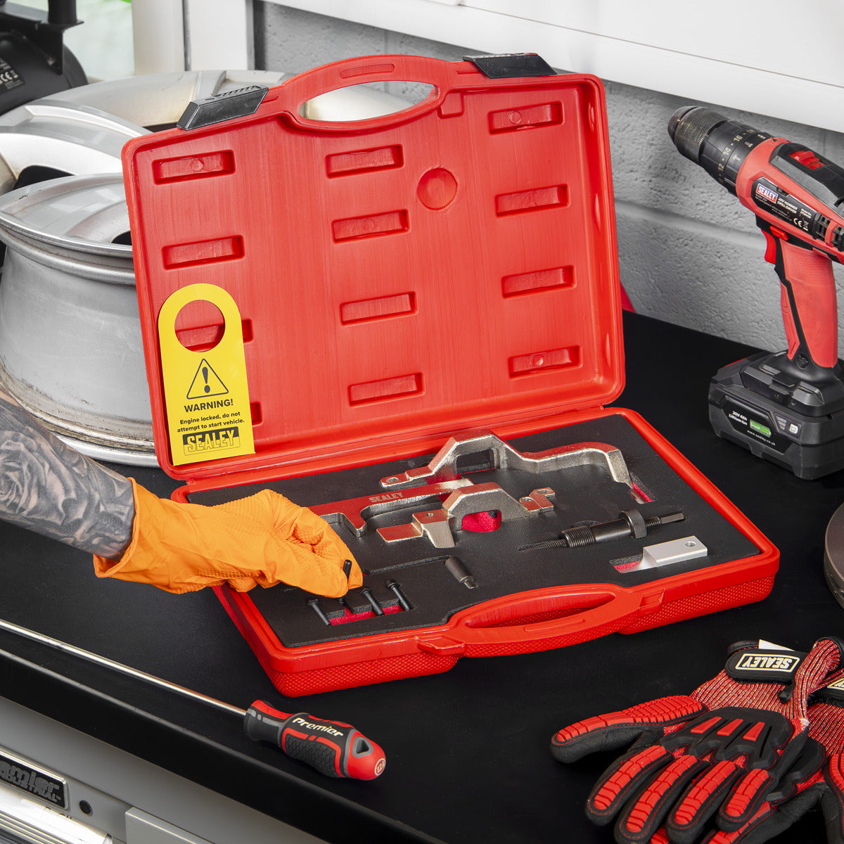 Sealey Petrol Engine Timing Tool Kit - for BMW Mini, Citroen, Peugeot - Chain Drive VSE6131