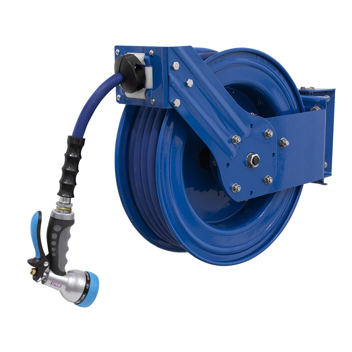 Sealey Heavy-Duty Retractable Water Hose Reel 15m 13mm ID Rubber Hose - Image 3