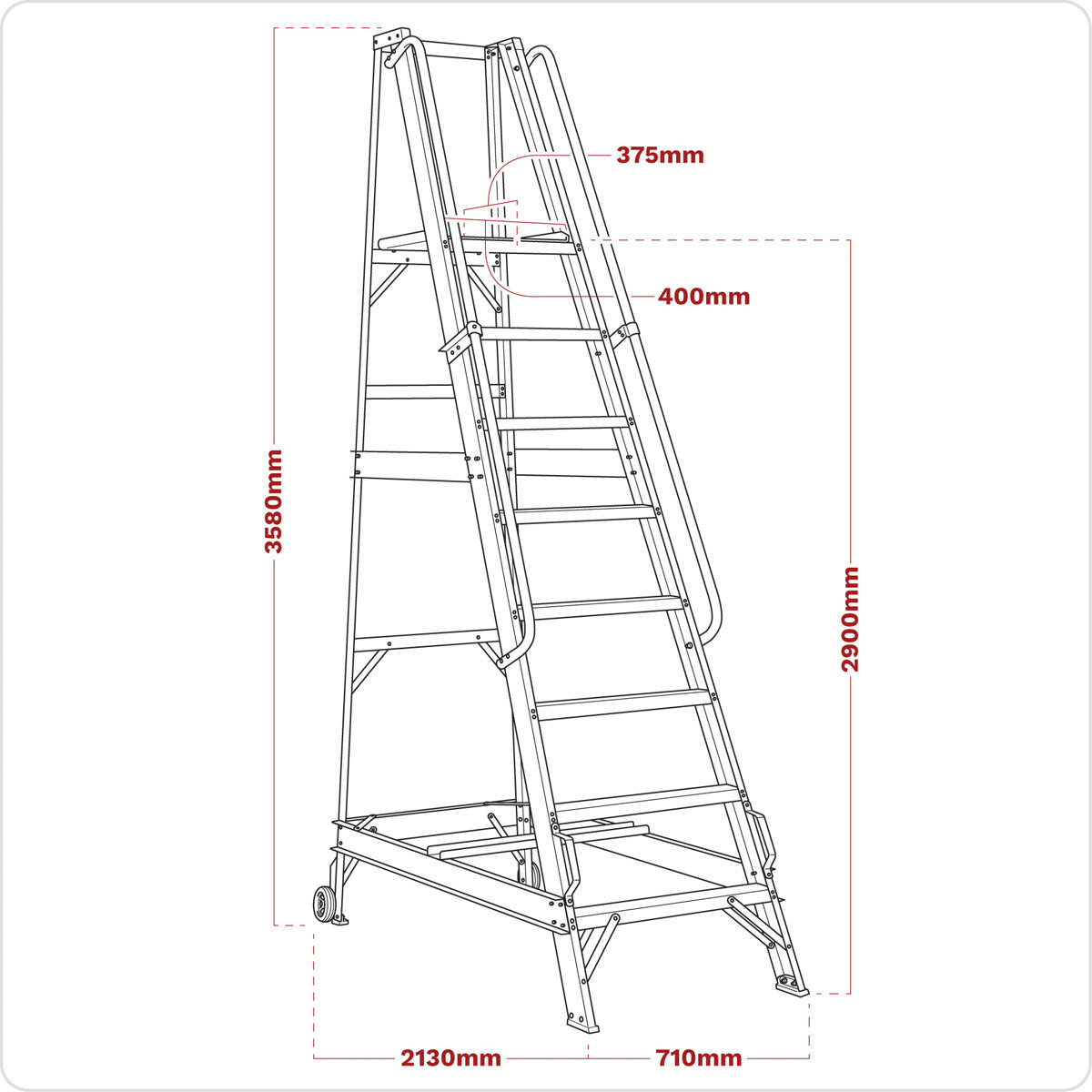 Sealey Warehouse Steps 12-Tread WS12