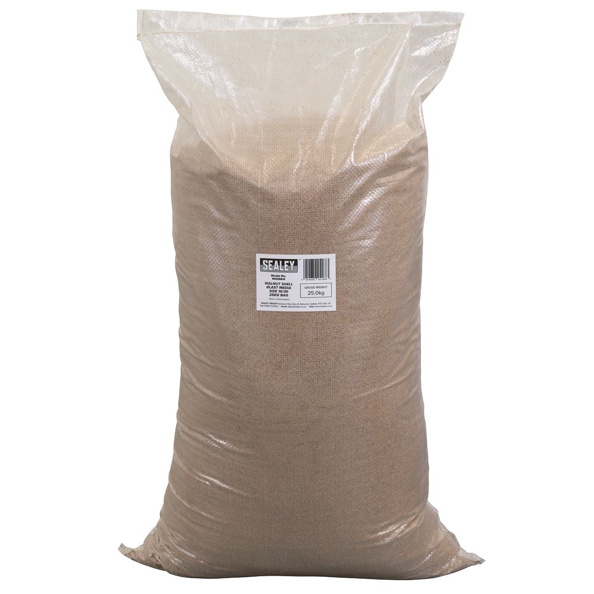 Sealey Walnut Shell Blast Media - Size 16/30 - 25kg Bag - Image 3