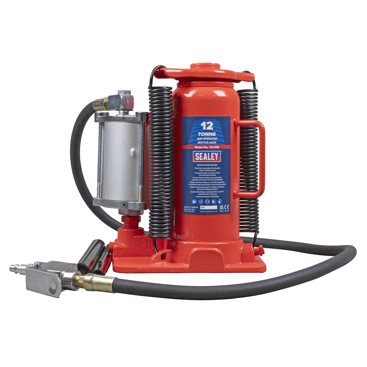 Sealey Air Operated Hydraulic Bottle Jack 12 Tonne - Image 4