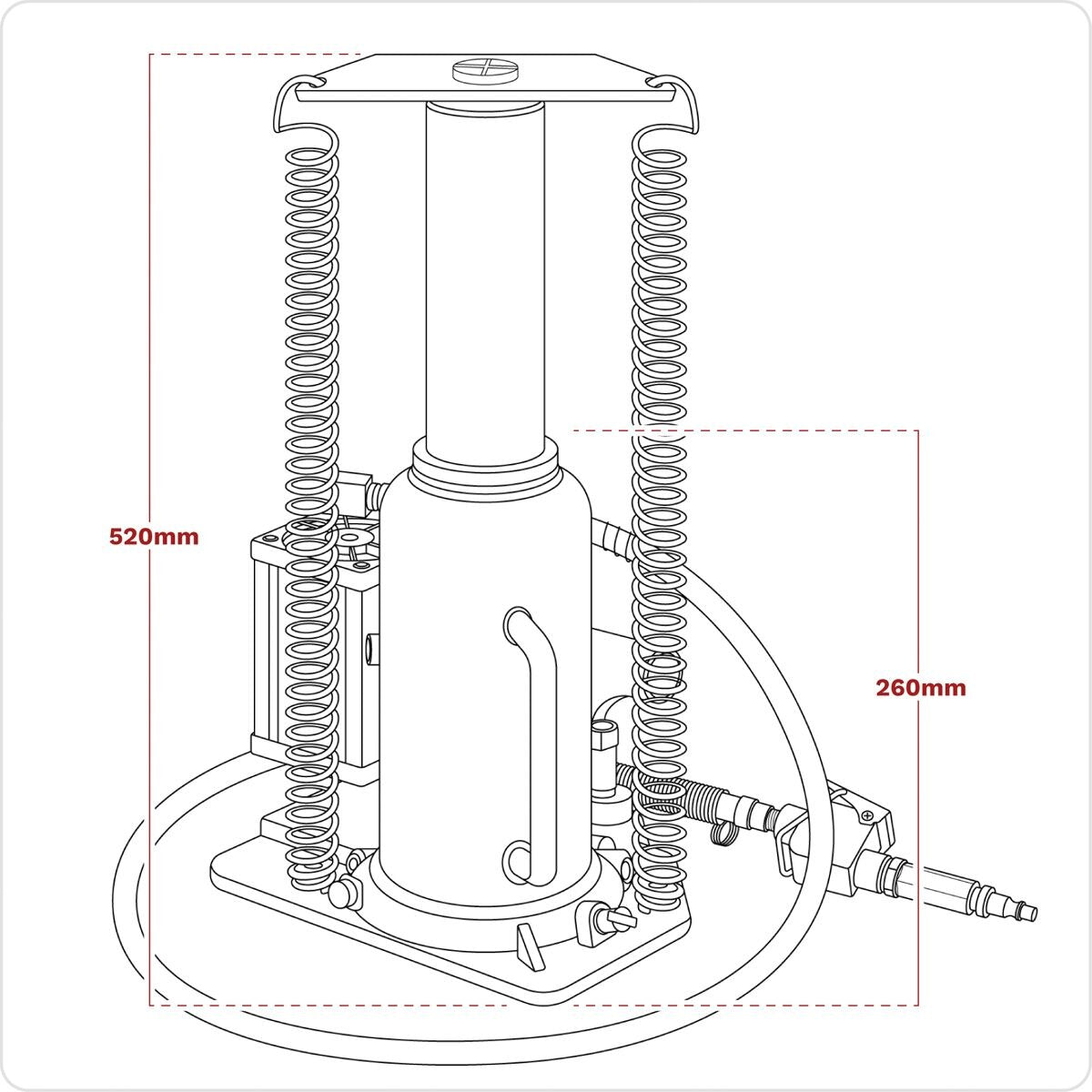 Sealey Air Operated Hydraulic Bottle Jack 18 Tonne - Image 9