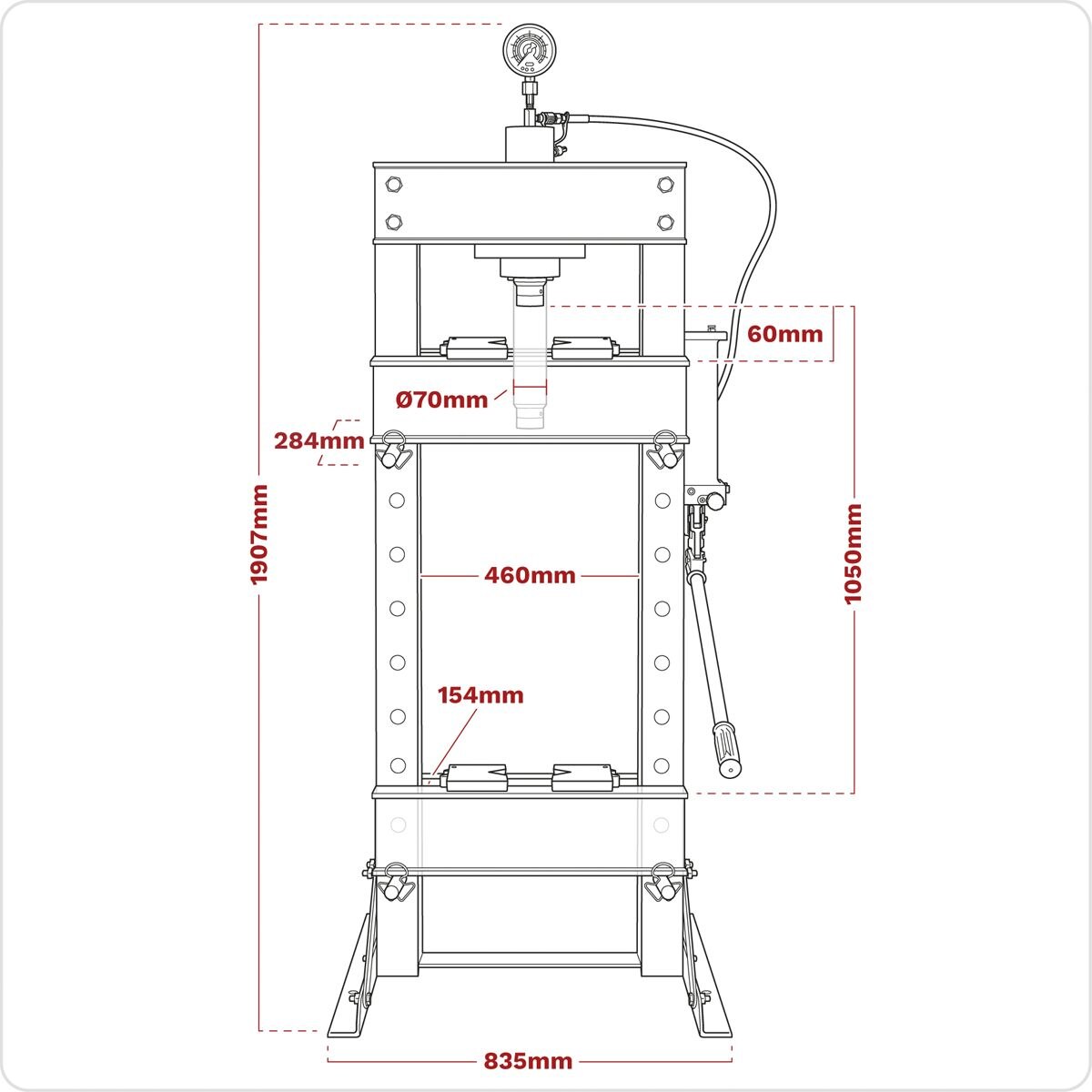 Sealey Hydraulic Floor Type Press 30 Tonne - Image 3