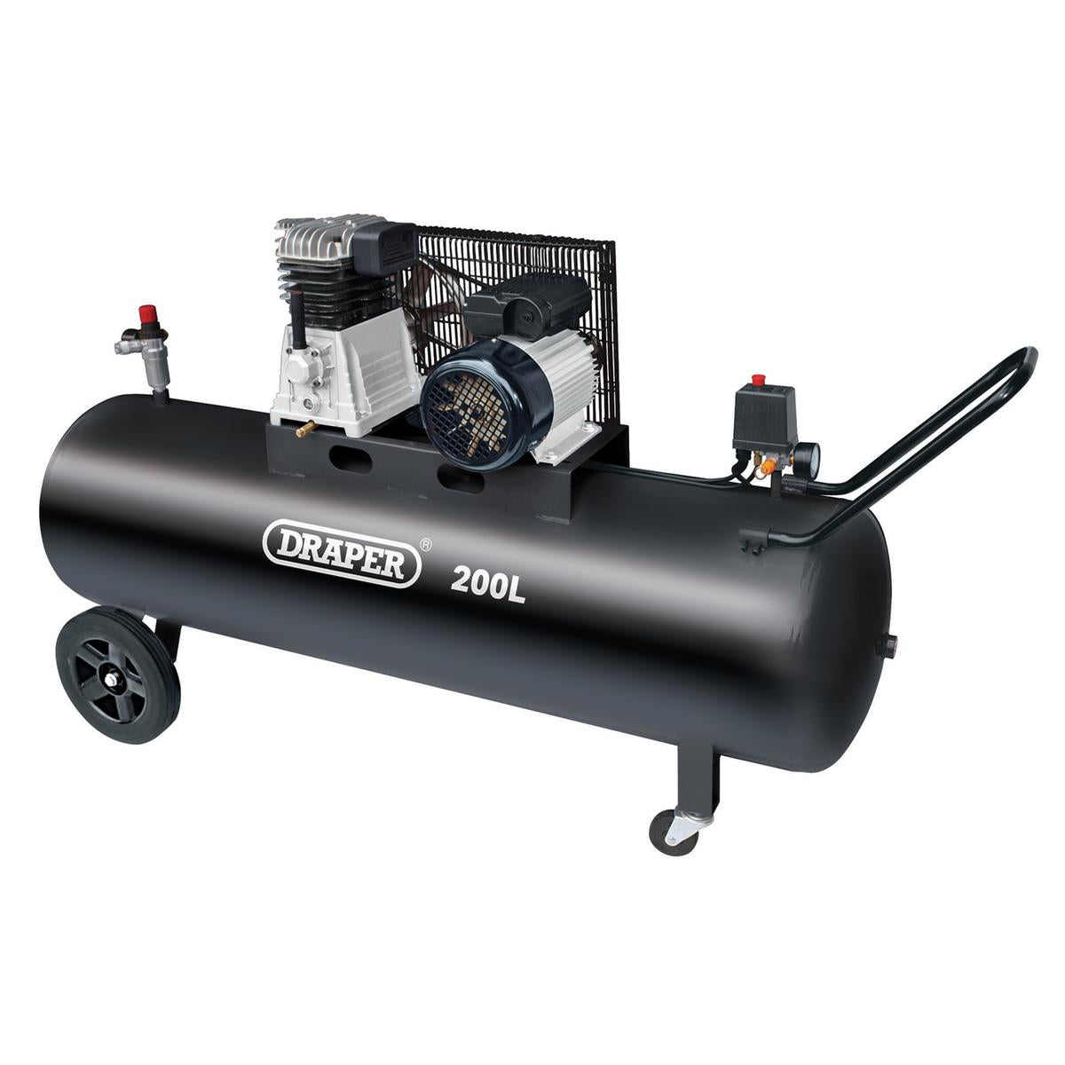 Draper 200L Belt-Driven Air Compressor, 2.2kW/3hpÊ - Image 1