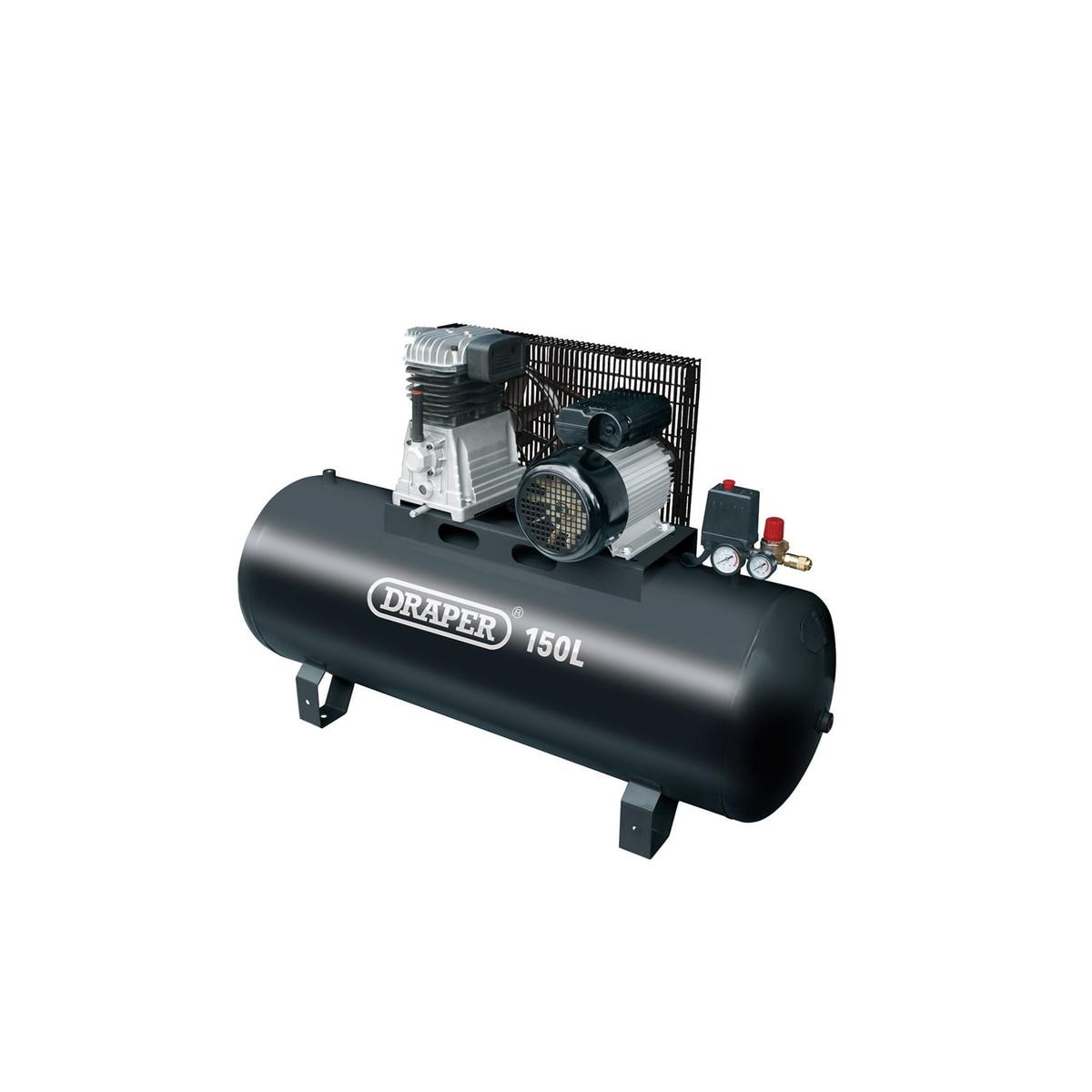 Draper 150L Belt-Driven Air Compressor without wheels, 2.2kW/3hpÊ - Image 1