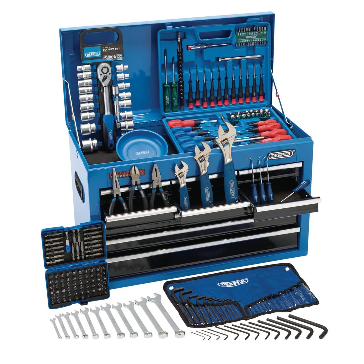 Draper Top Chest Tool Kit, 9 Drawer (216 Piece) - Image 1