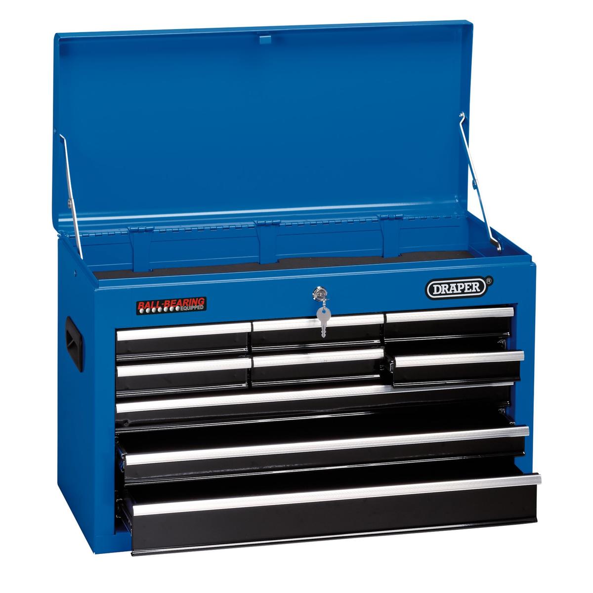 Draper Tool Chest, 9 Drawer, 26", Blue - Image 1