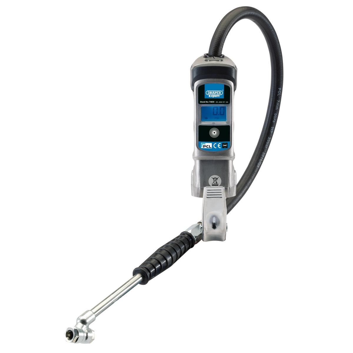 Draper Expert Digital Gauge Air Line Inflator with Twin Connectors - Image 1