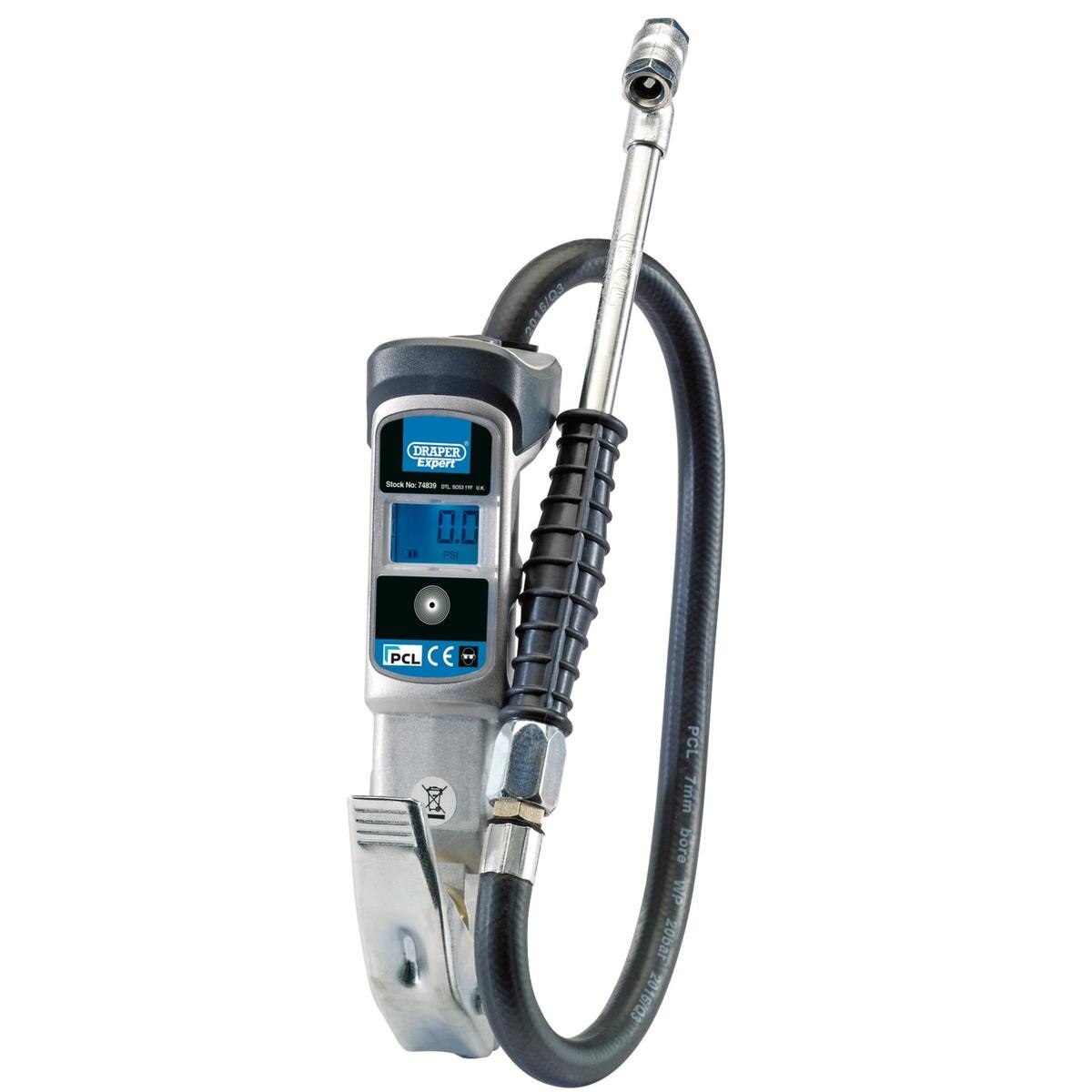 Draper Expert Digital Gauge Air Line Inflator with Twin Connectors - Image 2