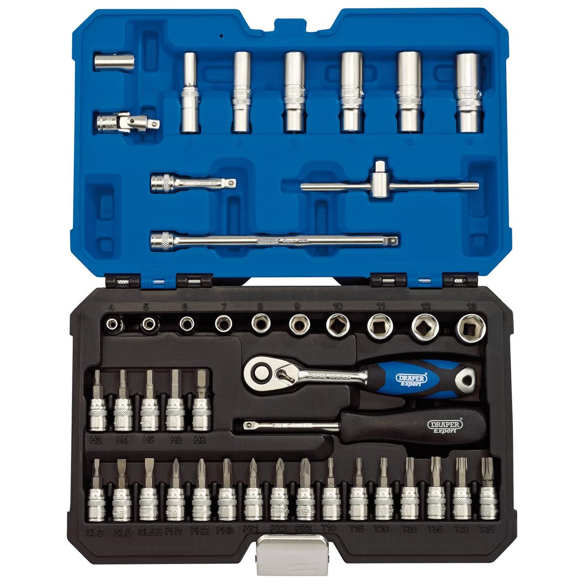 Draper Expert Metric Socket Set, 1/4" Sq. Dr. (44 Piece) - Image 1