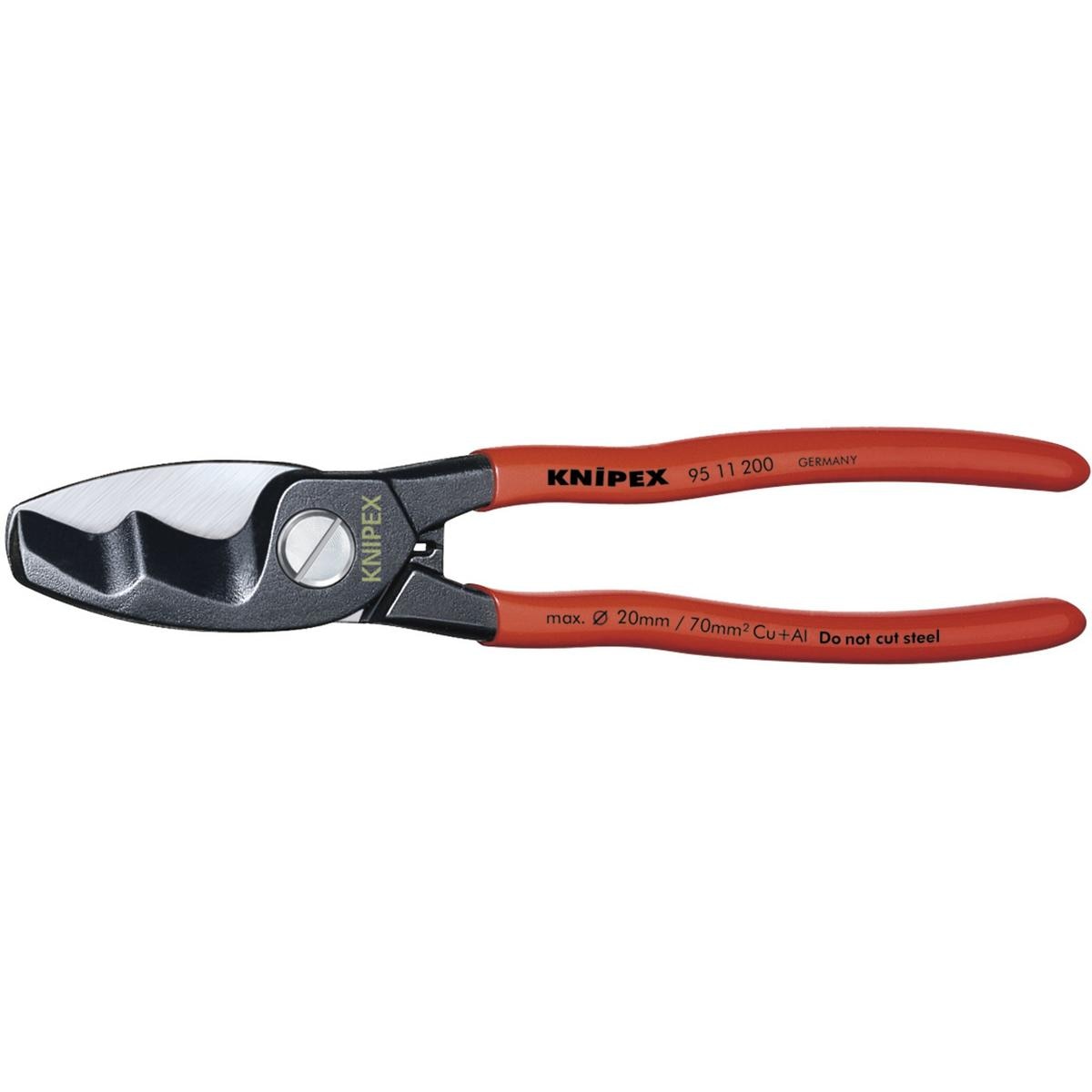 KNIPEX 95 11 200 Copper or Aluminium Only Cable Shear, 200mm - Image 1