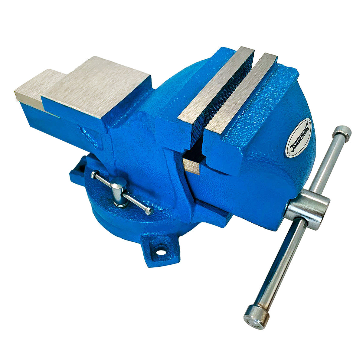 Silverline 100mm (4”) Bench Vice with Swivel Base & Steel Jaws - with Anvil