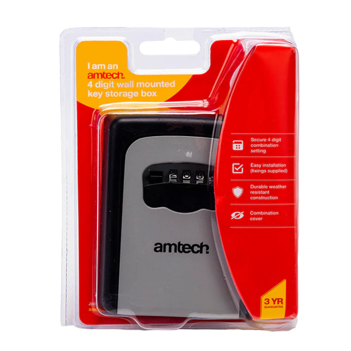Amtech Wall Mounted 4 Digit Key Storage Box T1689